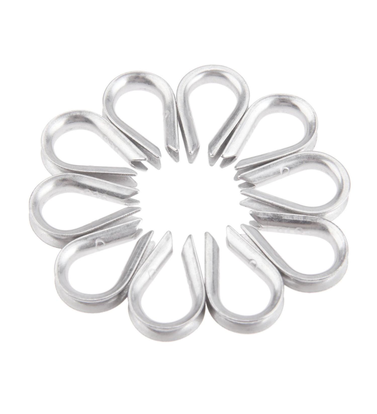 10Pcs 1/8 Wire Rope Chain Thimble for Boat Rigging | 316 Stainless | Anchor & Splicing Tool - Buy Online on SooperMarket.com