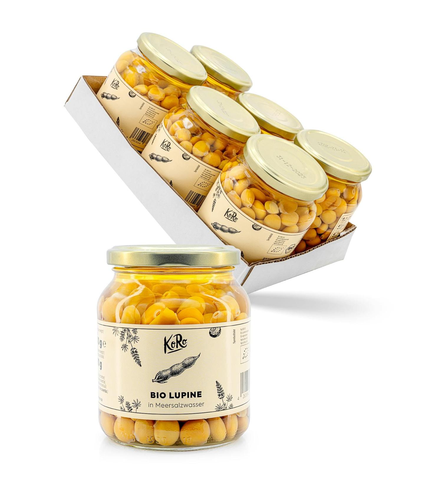 Buy KoRo Organic Lupins in Salt Water | 6 x 190g | International Shipping Available - Buy Online on SooperMarket.com