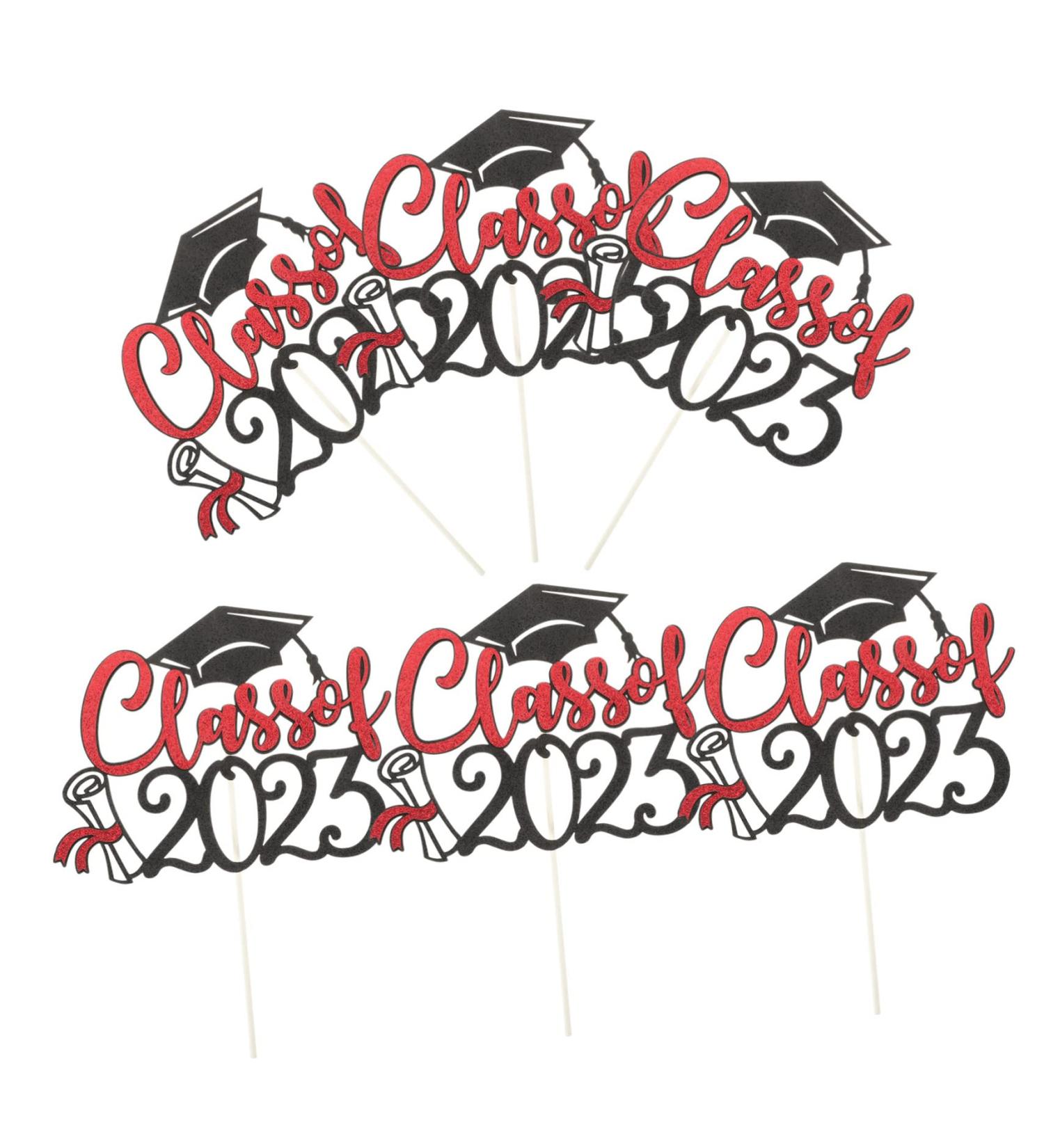 Warmhm 6pcs 2023 cake supplies party supplies top hat dessert decorations Insert card cupcake decors graduation cupcake topper 2023 props grad cake decorations paper cup - Buy Online on SooperMarket.com