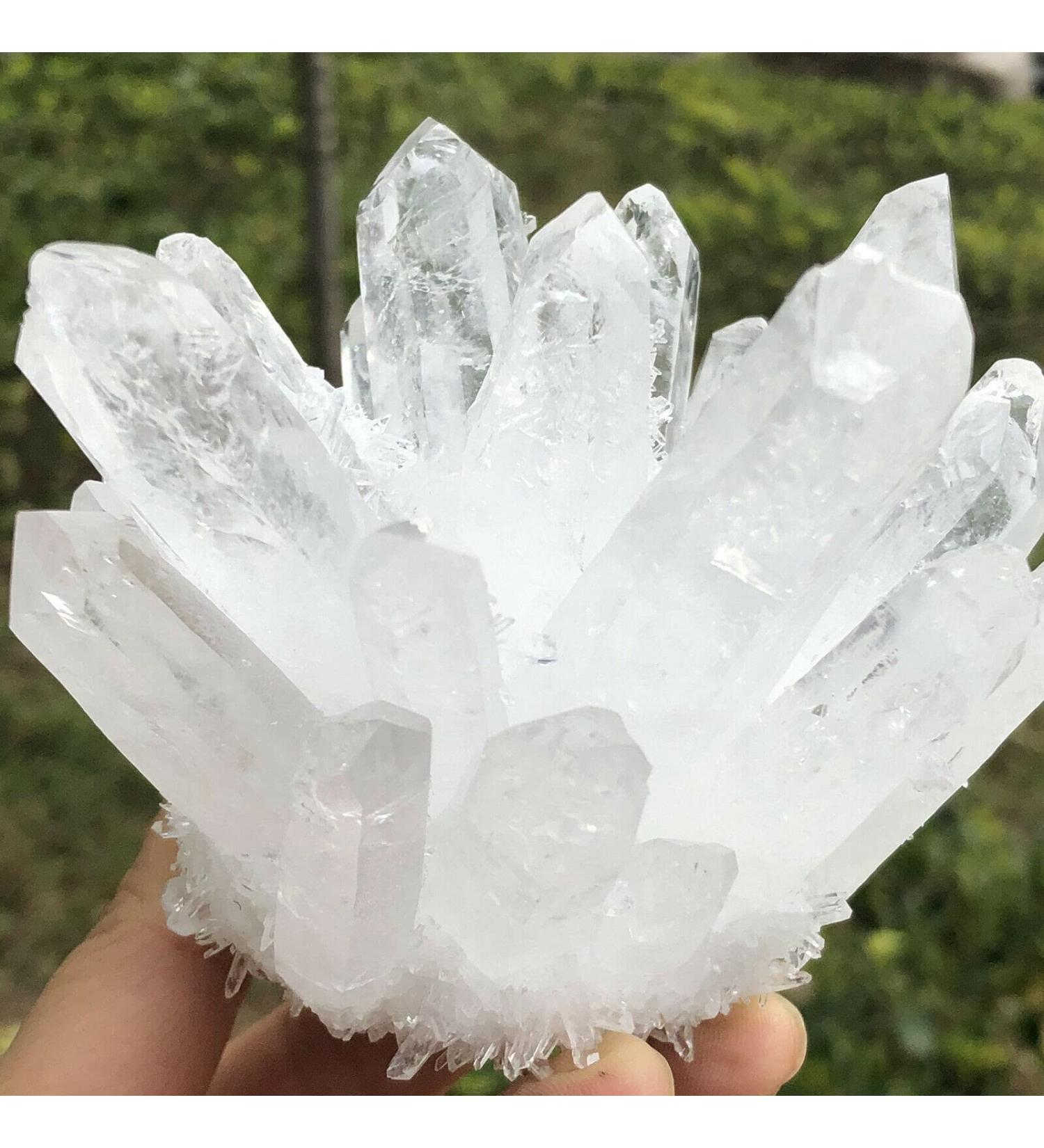 Natural Transparent White Quartz Crystal Cluster Specimen Reiki Stone kaixun (Size : 400-450g) - Buy Online on SooperMarket.com