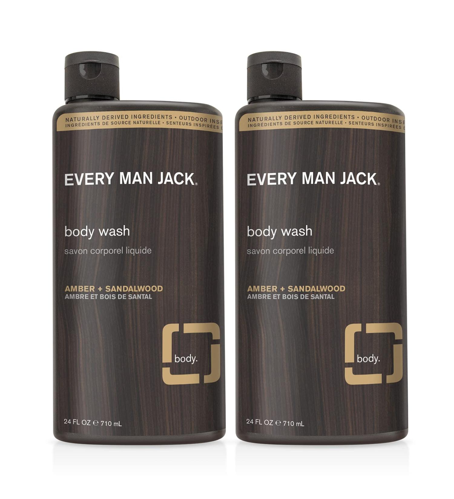 Every Man Jack Nourishing Amber + Sandalwood Men's Body Wash - 24oz 2 Bottles - Buy Online on SooperMarket.com