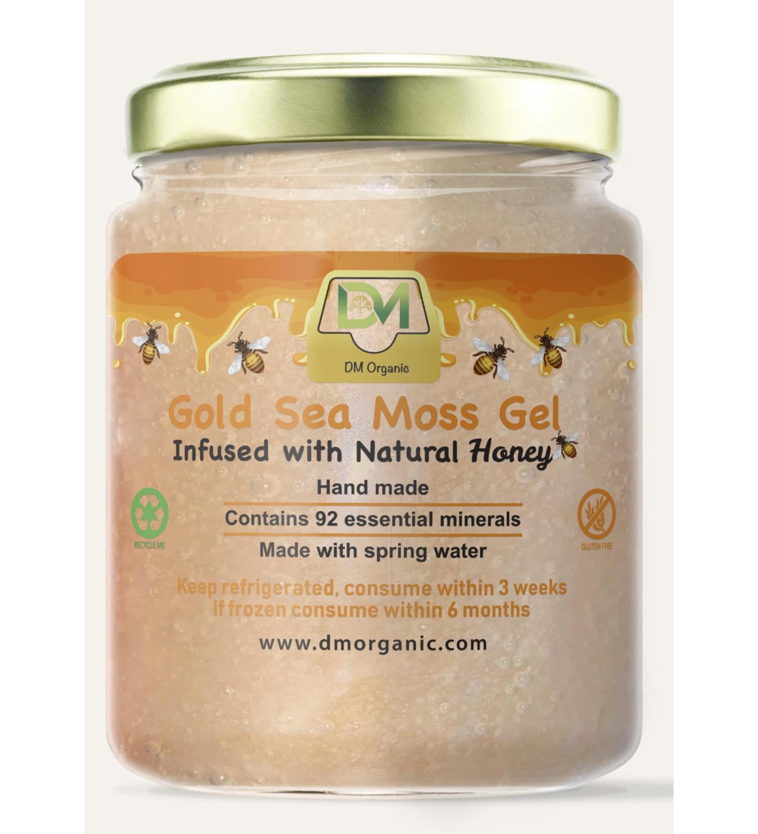 Sea Moss Gel x Raw Natural Honey 500ml / 370ml - St Lucian 'Gold' Wildcrafted Sea moss infused with Natural Honey | Hand made | UK MADE | Fresh to Order | Organic | Immune Support | Dr Sebi (370ml) - Buy Online on SooperMarket.com