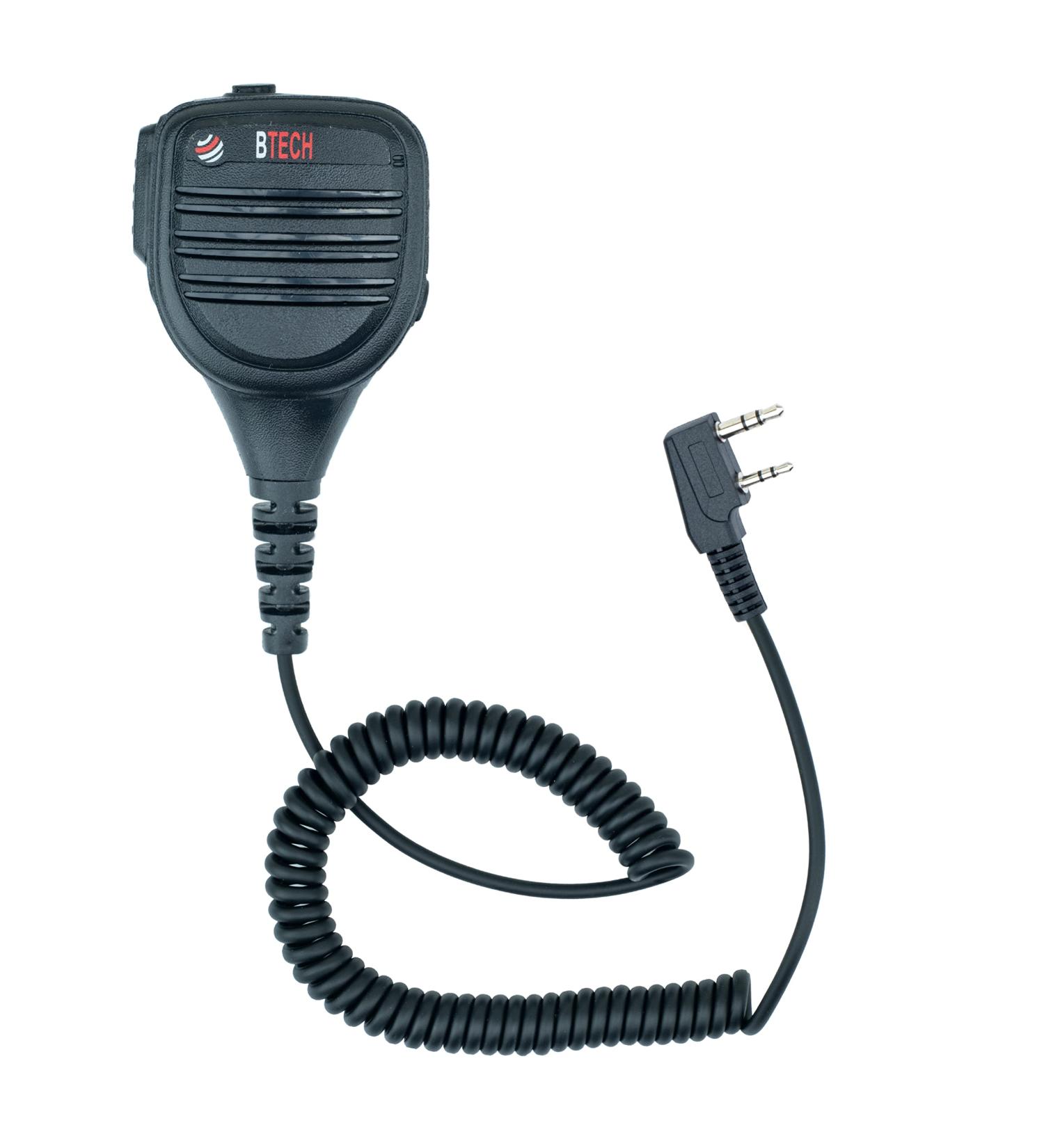 BTECH QHM22D Dual PTT Speaker Mic - Platinum Series, IP54 Rainproof Shoulder Mic for BaoFeng, Kenwood Radios - Buy Online on SooperMarket.com