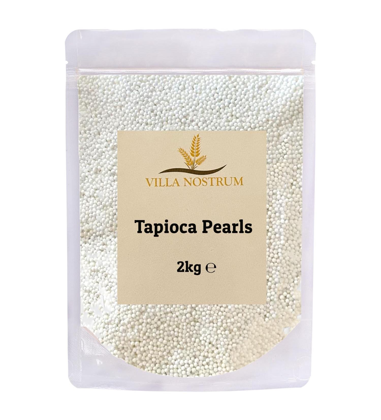 Tapioca Pearls 2kg by Villa Nostrum - Perfect for Bubble Tea & Desserts - Fast-Cooking Boba Milk Tea Pearls - Buy Online on SooperMarket.com