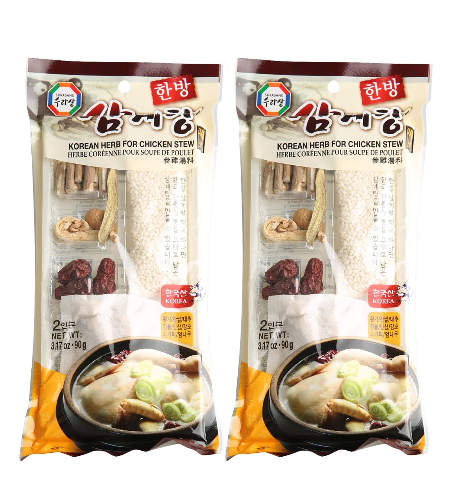 Surasang Samgyetang Herb Kit - Korean Ginseng Chicken Soup Ingredients - 3.17 Ounce (Pack of 2) - Buy Online on SooperMarket.com