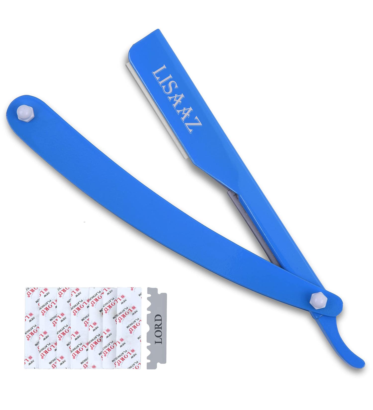 Premium Black Straight Razors for Men - Classic Shaving with 10 Stainless Steel Blades | Professional Barber Supplies & Accessories - Buy Online on SooperMarket.com