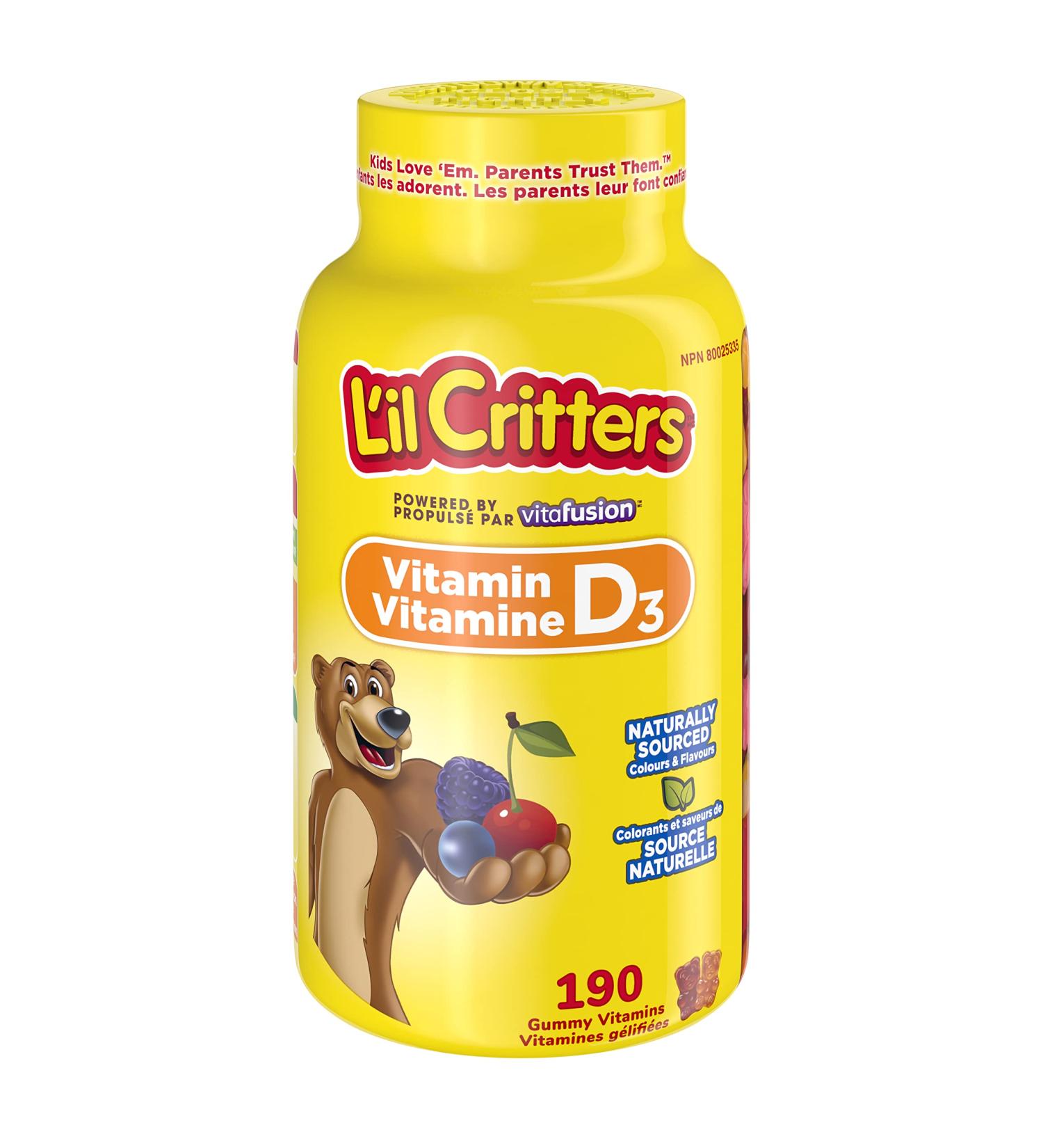 L'il Critters Kids Vitamin D3 Gummies 800 IU Vit D3 Daily Dose Supports Bone Health* Naturally Sourced Flavors 190 Count (3 Month Supply) Packaging may vary. 190 count (Pack of 1) - Buy Online on SooperMarket.com