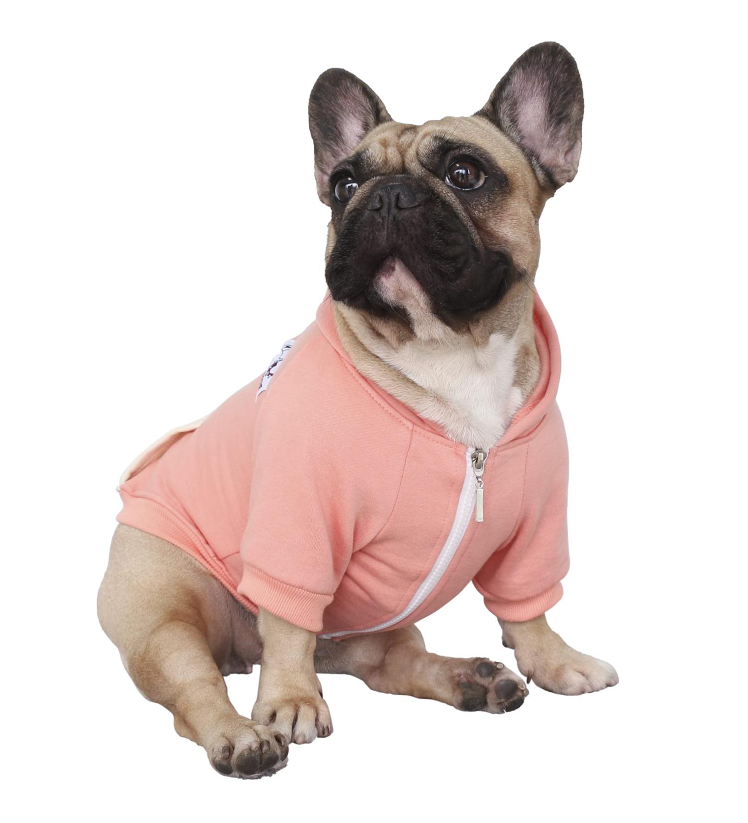 iChoue French Bulldog Frenchie Hoodie for Small Dogs - Pink Sweater Clothing for Pug, Boston Terrier, Bully, Pitbull, Corgi - Puppy Apparel - Buy Online on SooperMarket.com