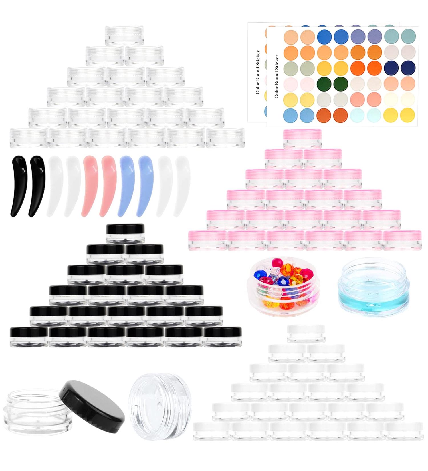Buy RUIJIE 100 Pack 3g/3ml Empty Cream Jars - Screw Cap Lids for Cosmetics Lip Balm & Travel Jars | International Shipping Available - Buy Online on SooperMarket.com