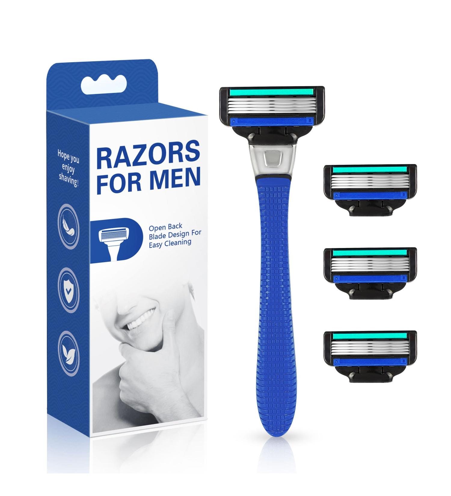 Premium Men's Disposable Razors - 5 Blade Razor with Handle & Cartridges for Smooth Shaving | International Shipping Available - Buy Online on SooperMarket.com
