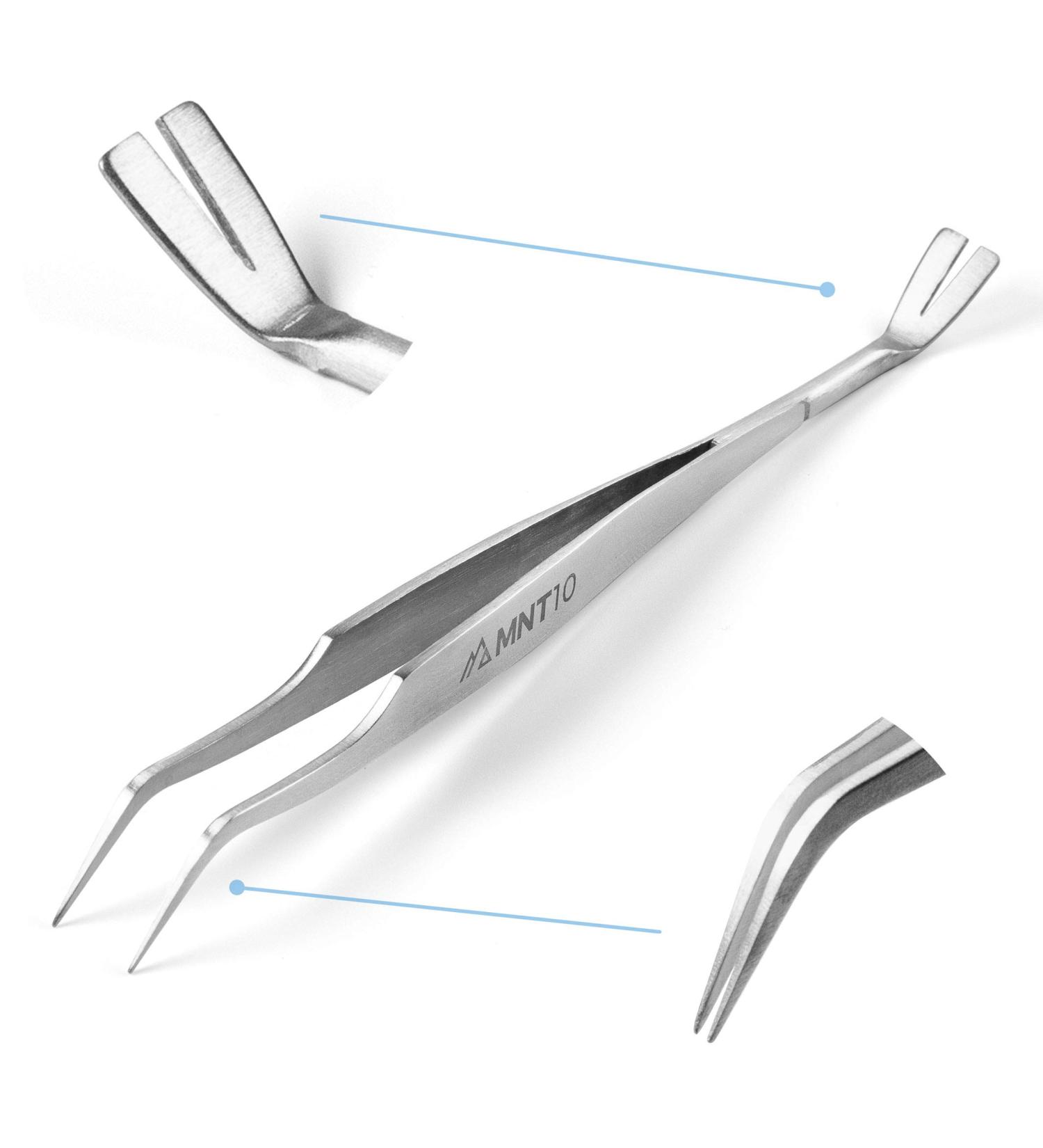 MNT10 Stainless Steel Tee Pliers - 2-in-1 Splinter & Tick Tweezers + Hooks for People & Dogs | Practical Metal Case & Free ID Card - Buy Online on SooperMarket.com