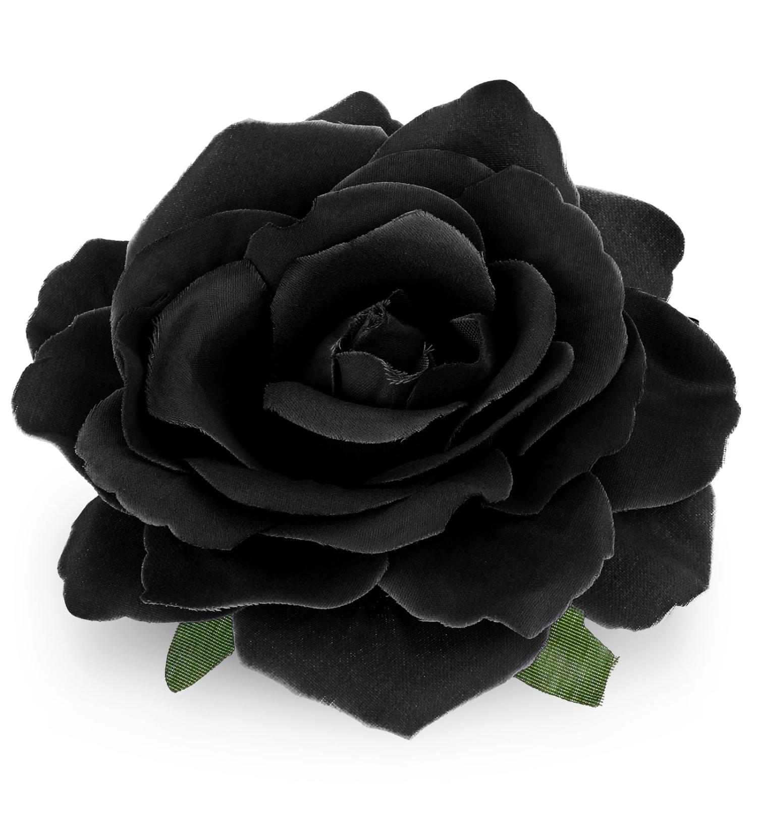 WLLHYF Fabric Rose Hair Flowers Clips Mexican Rose Hair Clip Flower Hairpin Rose Brooch Floral Clips Headpieces for Woman Girl Wedding Party (black) - Buy Online on SooperMarket.com