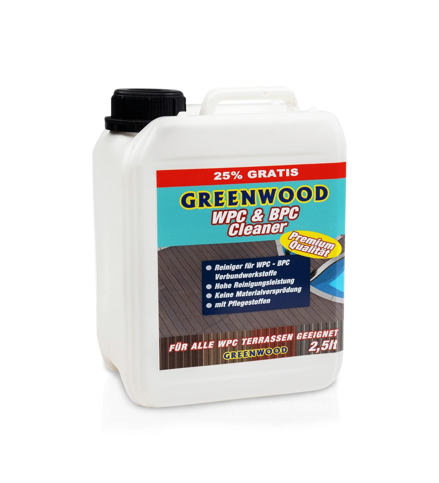 Greenwood WPC & BPC Cleaner | PH Neutral Concentrate for Terrace Planks | 2.5L - Eco-Friendly Cleaning Agents & Care Products - Buy Online on SooperMarket.com