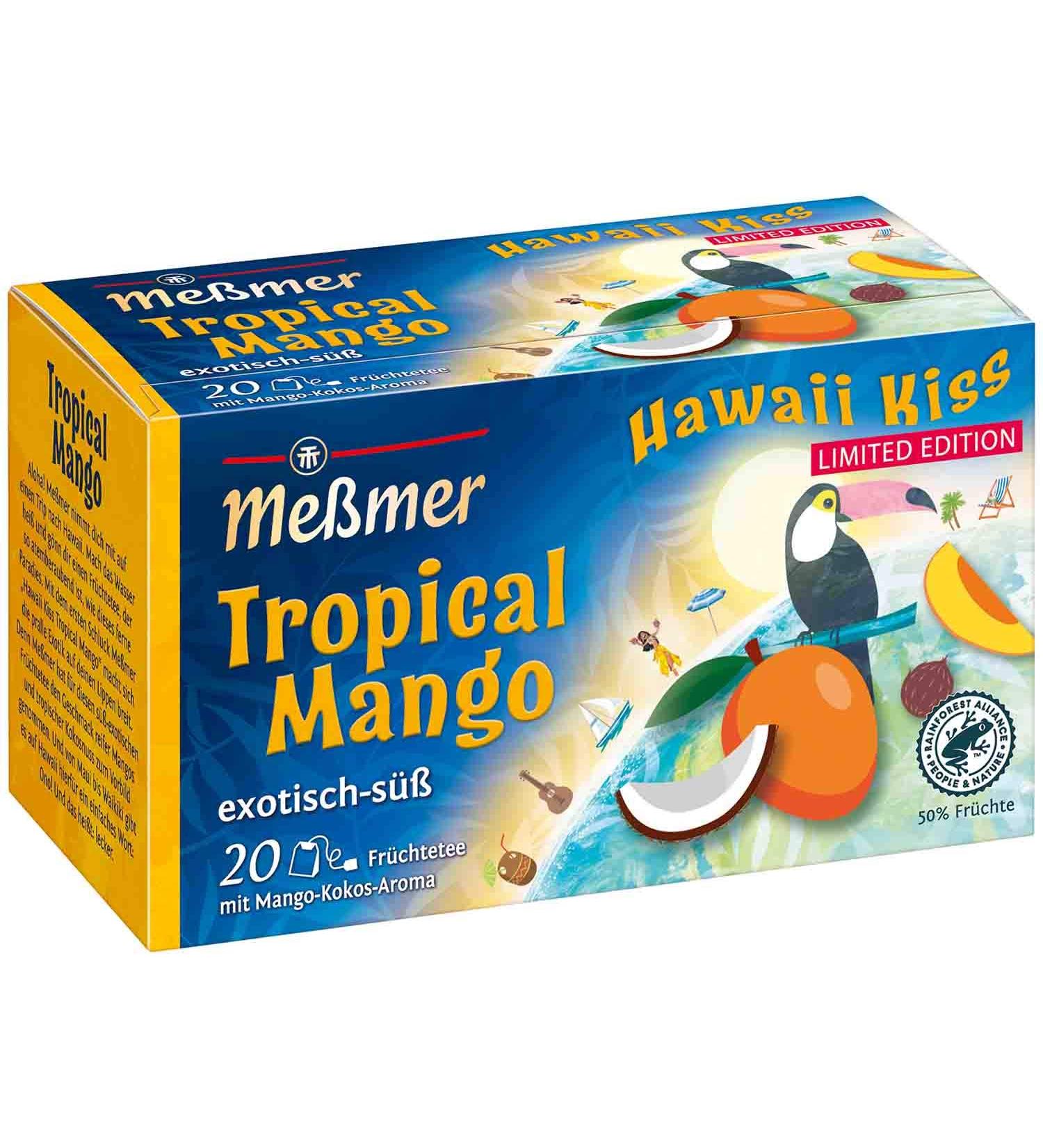 Meßmer Hawaii Kiss | Tropical Mango | 20 tea bags | Gluten-free | Lactose-free | Vegan 20 tea bags Hawaii Kiss