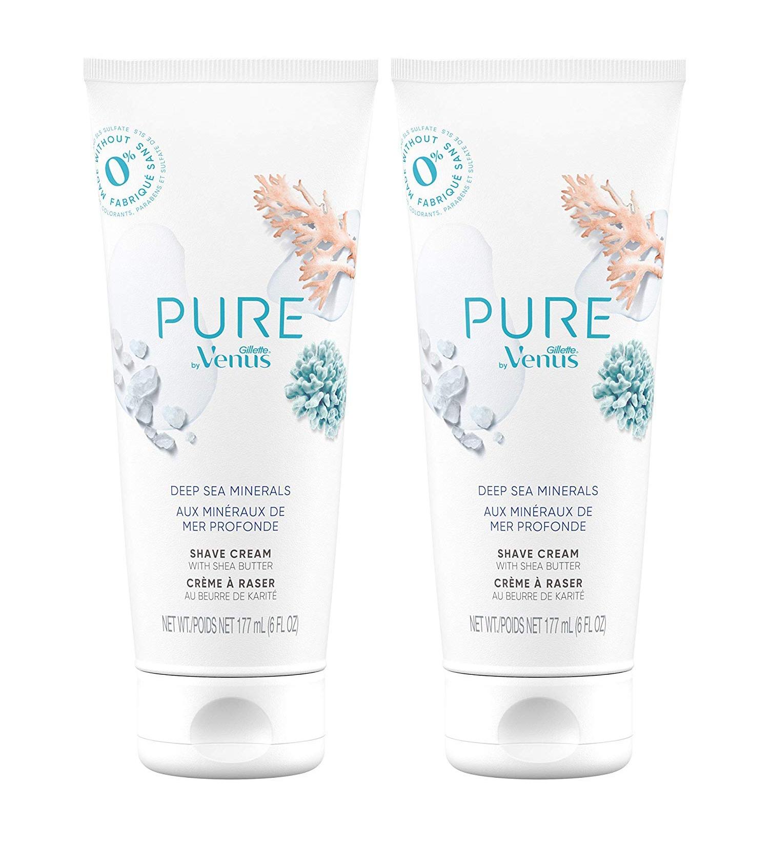 Venus PURE by Gillette Shaving Cream with Deep Sea Minerals 6 Oz - Pack of 2 - Buy Online on SooperMarket.com