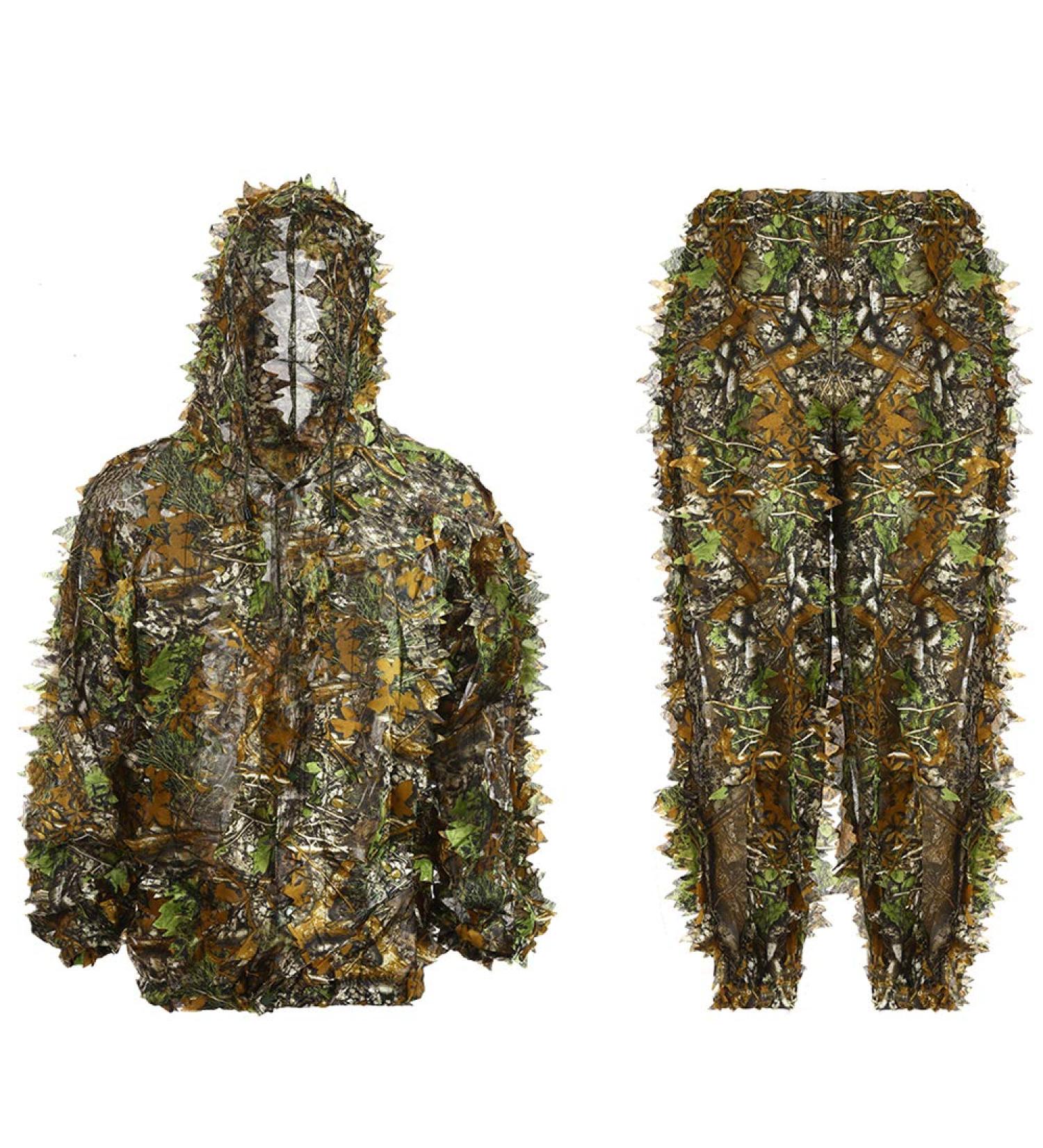 Adult Ghillie Suit 3D Leafy Camouflage Outdoor Hunting Costume - 5.9-6.1 ft Height | Ideal for Sniper, Military, Wildlife Photography, Halloween - Buy Online on SooperMarket.com