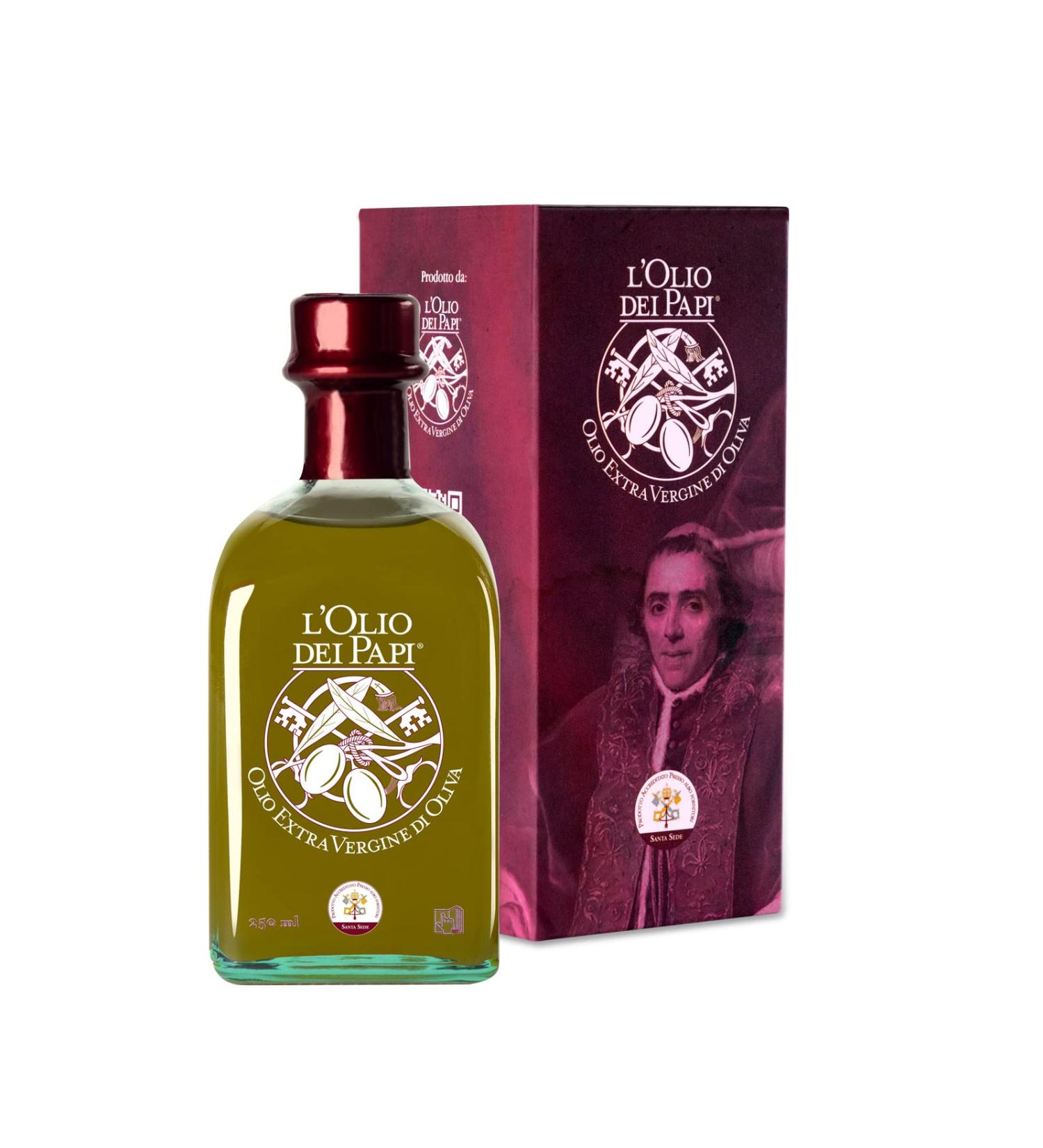 L'Olio dei Papi 100% Italian Extra Virgin Olive Oil 0.25 LT - Cold Extracted from Centuries-old Olive Groves | Gift Box Included - Buy Online on SooperMarket.com