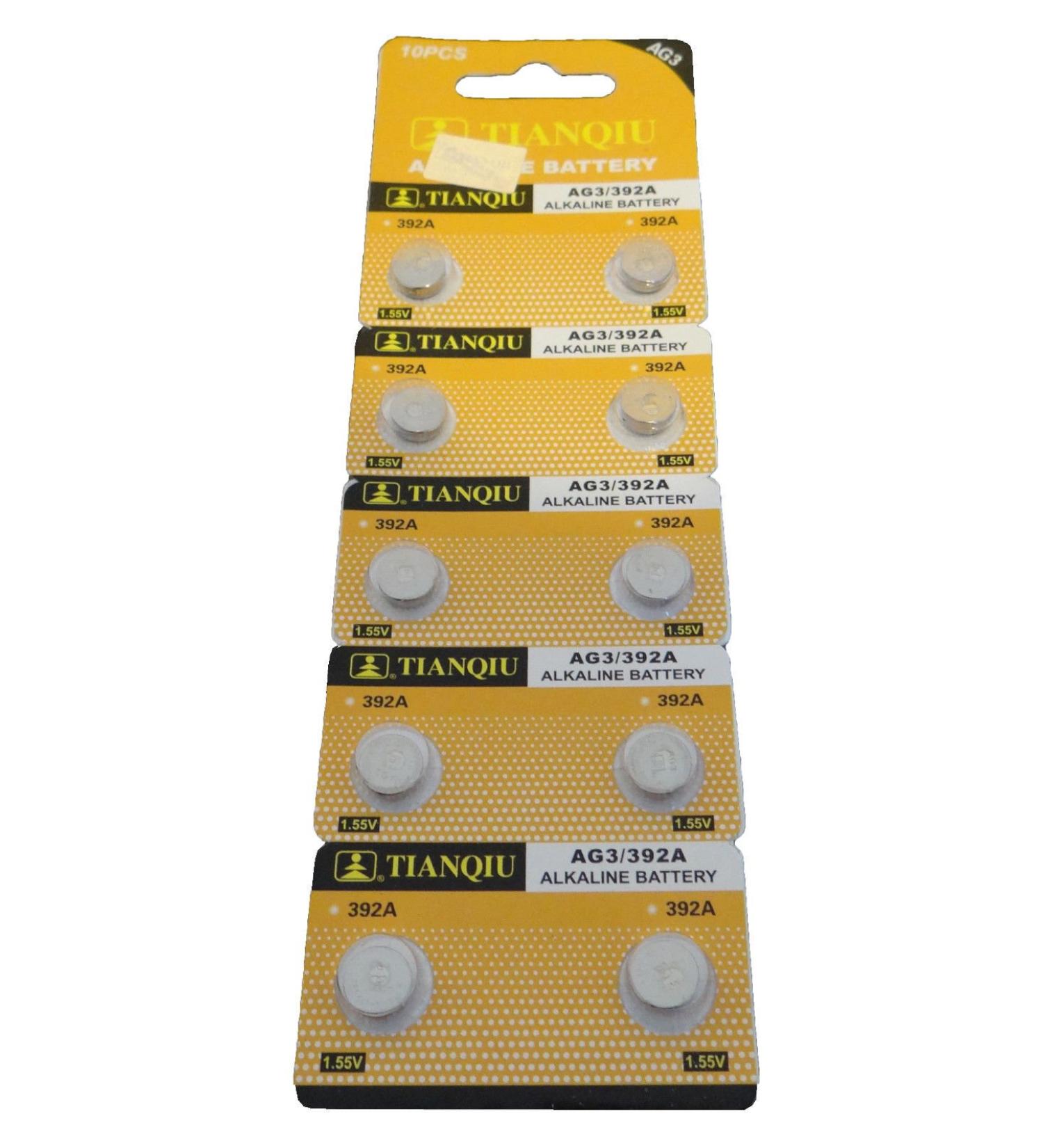 Tianqiu 50Pcs Ag3 Lr41 392 Sr41Sw Alkaline Battery