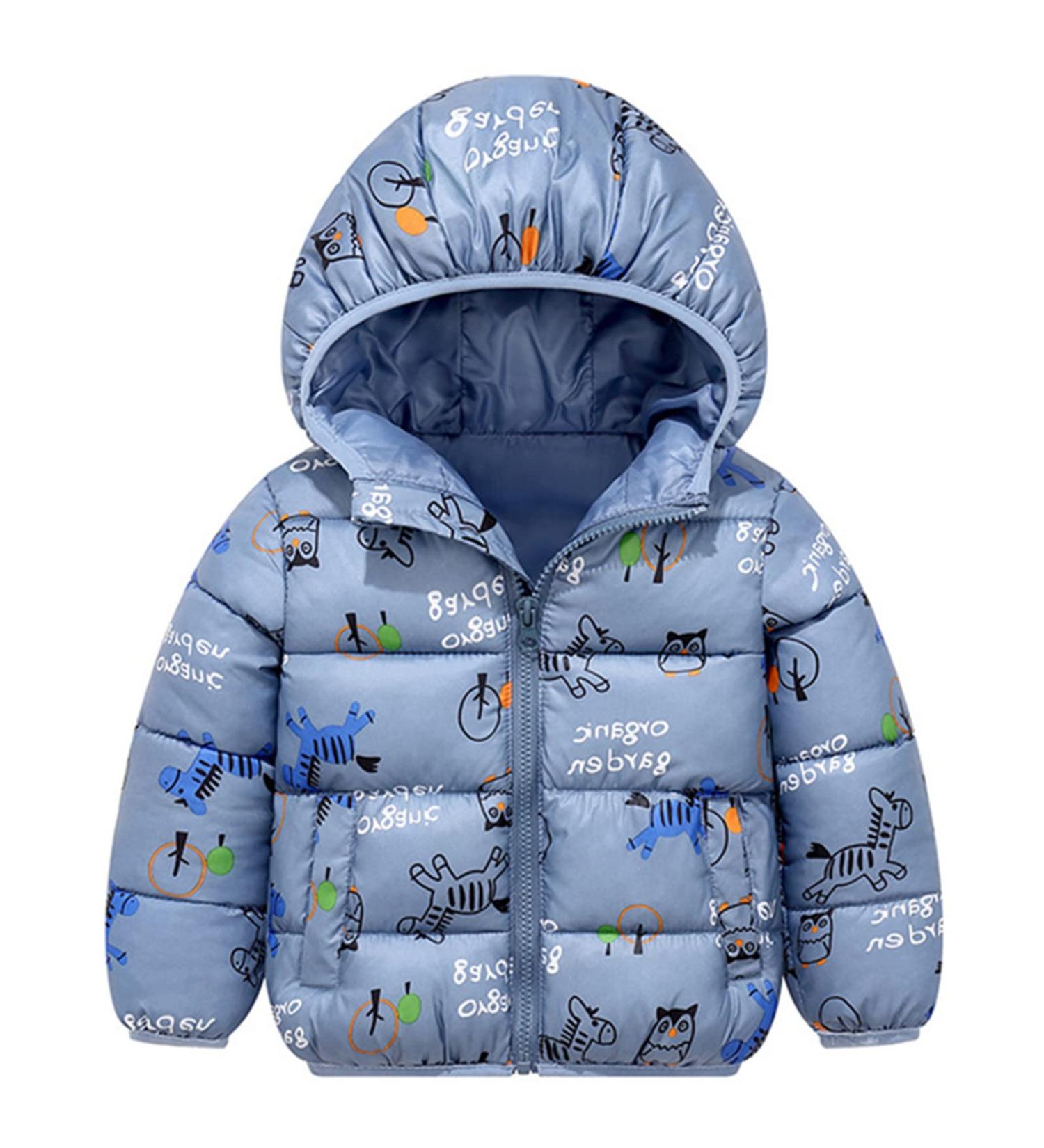 Baby Winter Hooded Puffer Coat, Lightweight & Windproof, Fashion Pattern, 18-24 Months - Buy Online on SooperMarket.com