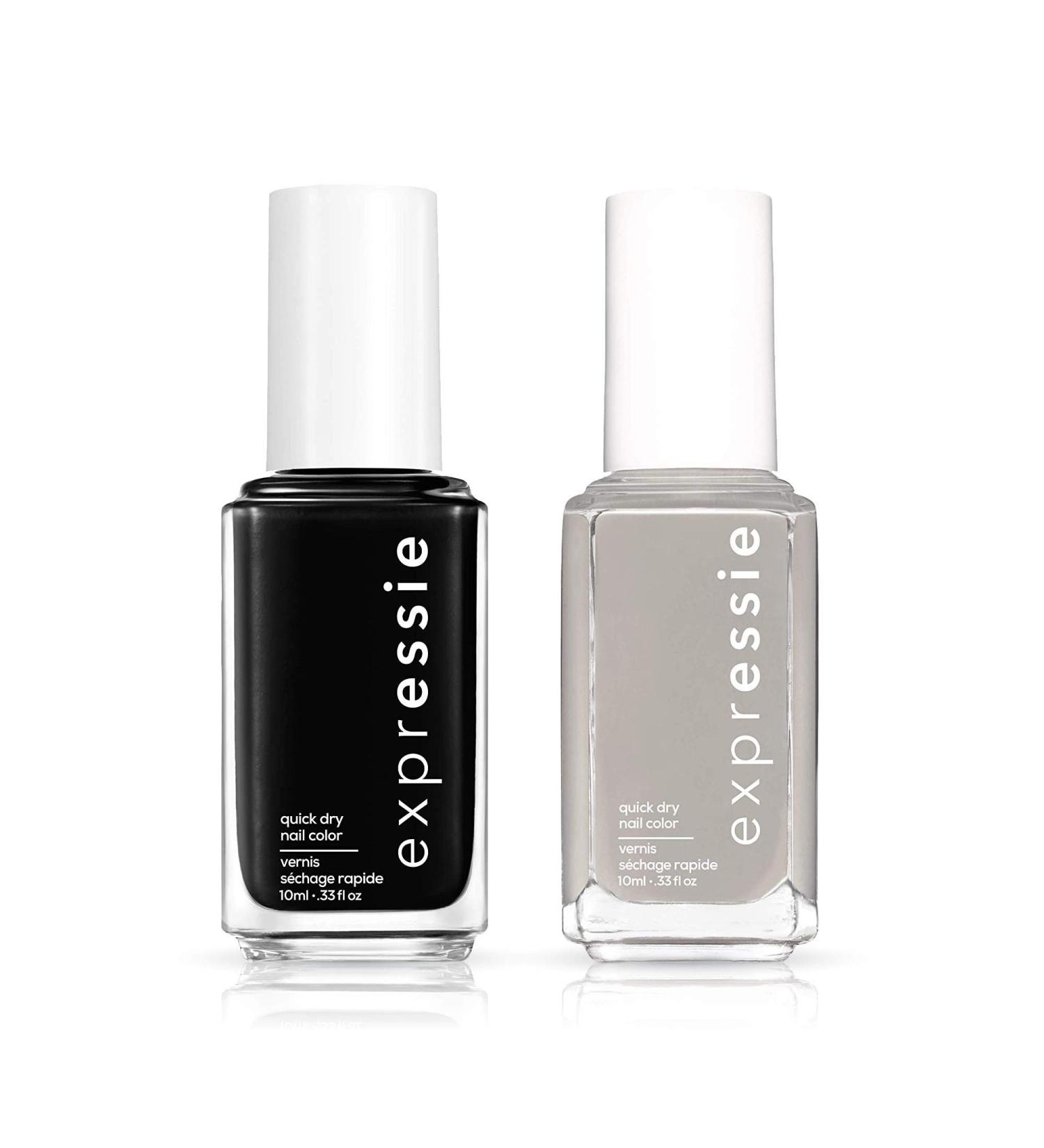 Expressie Quick Dry Vegan Nail Polish Set - Black & Gray Shades - 0.33 oz each - Buy Online on SooperMarket.com