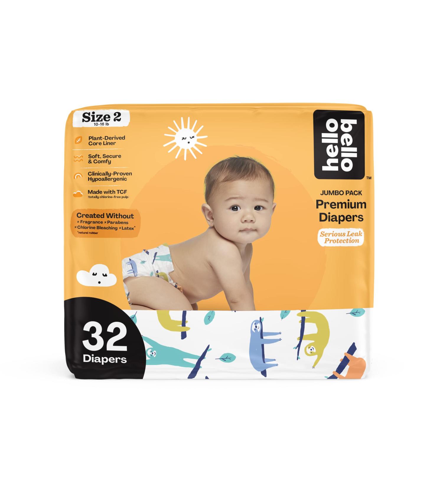 Hello Bello Baby Diapers - Size 2, Pack of 32 - Sleepy Sloths Design - Buy Online on SooperMarket.com