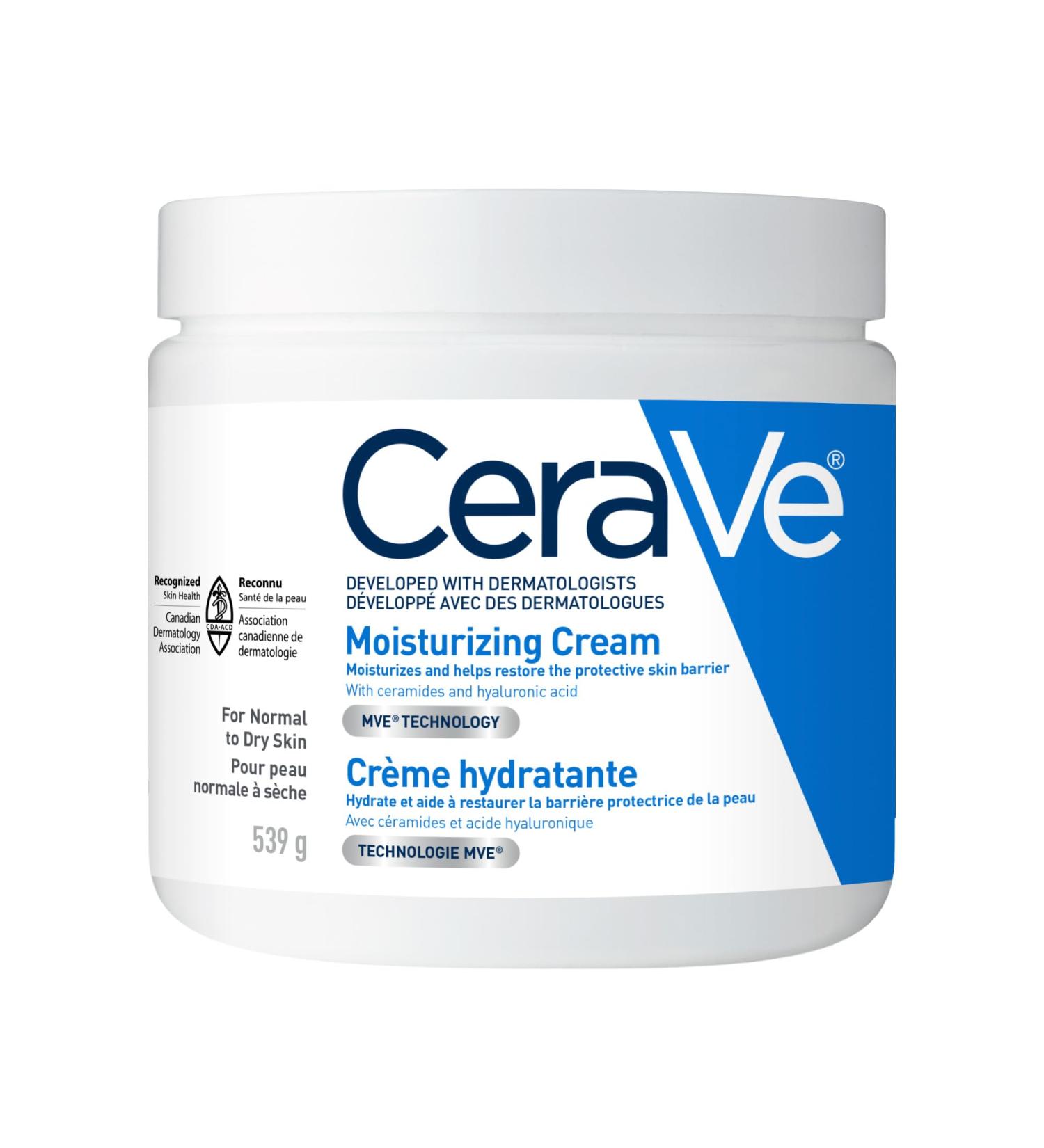 CeraVe Moisturizing Cream Daily Face Hands & Body Cream Moisturizer for Dry Skin With Hyaluronic Acid and Ceramides for Women and Men. Sensitive skin Oil-free Non-comedogenic Fragrance-Free 539 Grams 539 g (Pack of 1) Body Moisturizer - Buy Online on SooperMarket.com