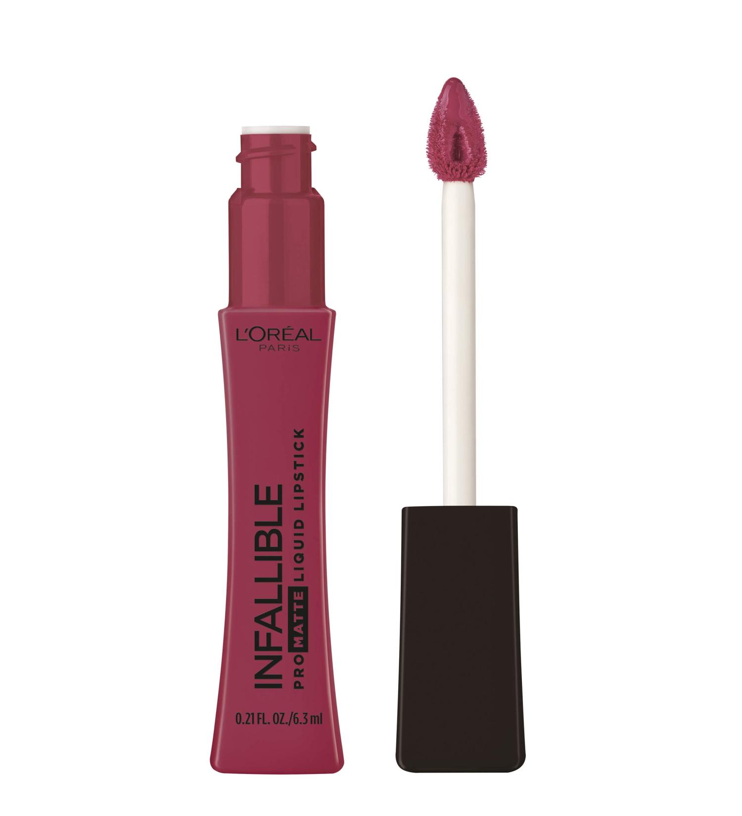L'Or al Paris Infallible Pro Matte Liquid Lipstick - Midnight Mauve, 0.21 fl. oz | Long-Lasting Matte Color, Highly Pigmented, Full Coverage - Buy Online on SooperMarket.com