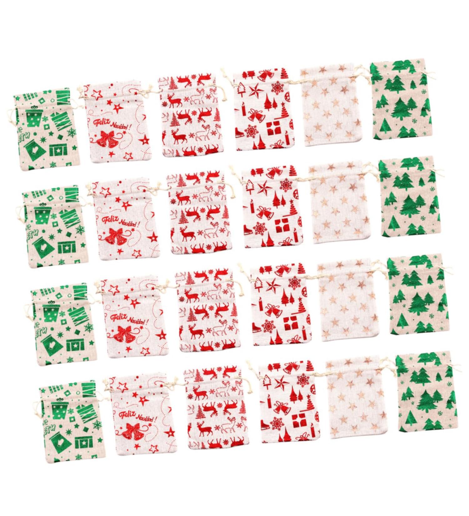 CHILDWEET 1 Set Christmas Bag Storage Bags Christmas Calendar Countdown Xmas Storage Pouch Portable - Buy Online on SooperMarket.com