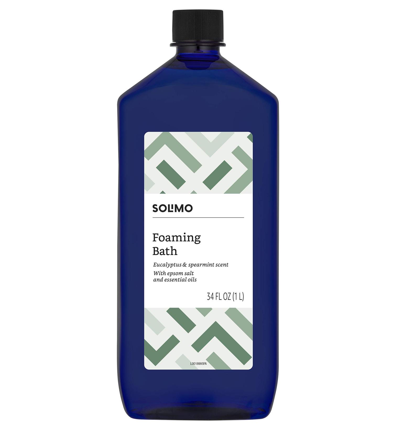 Solimo Eucalyptus & Spearmint Scented Foaming Bath with Essential Oils - 34 Fl Oz | Amazon Brand - Buy Online on SooperMarket.com