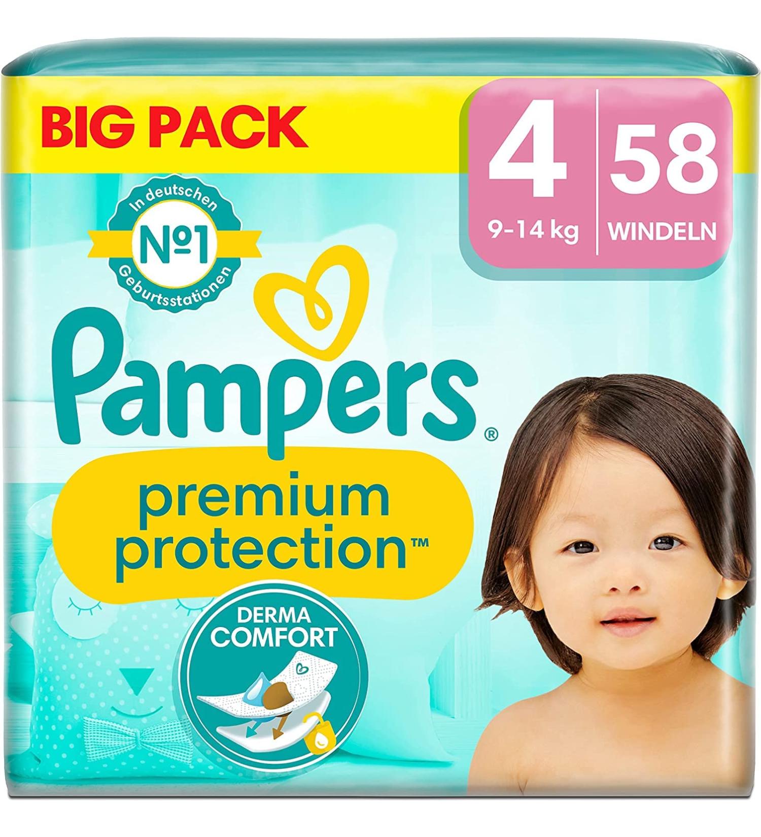 Pampers Premium Protection Size 4 - 58 Nappies (9kg-14kg) | Buy Internationally - Buy Online on SooperMarket.com