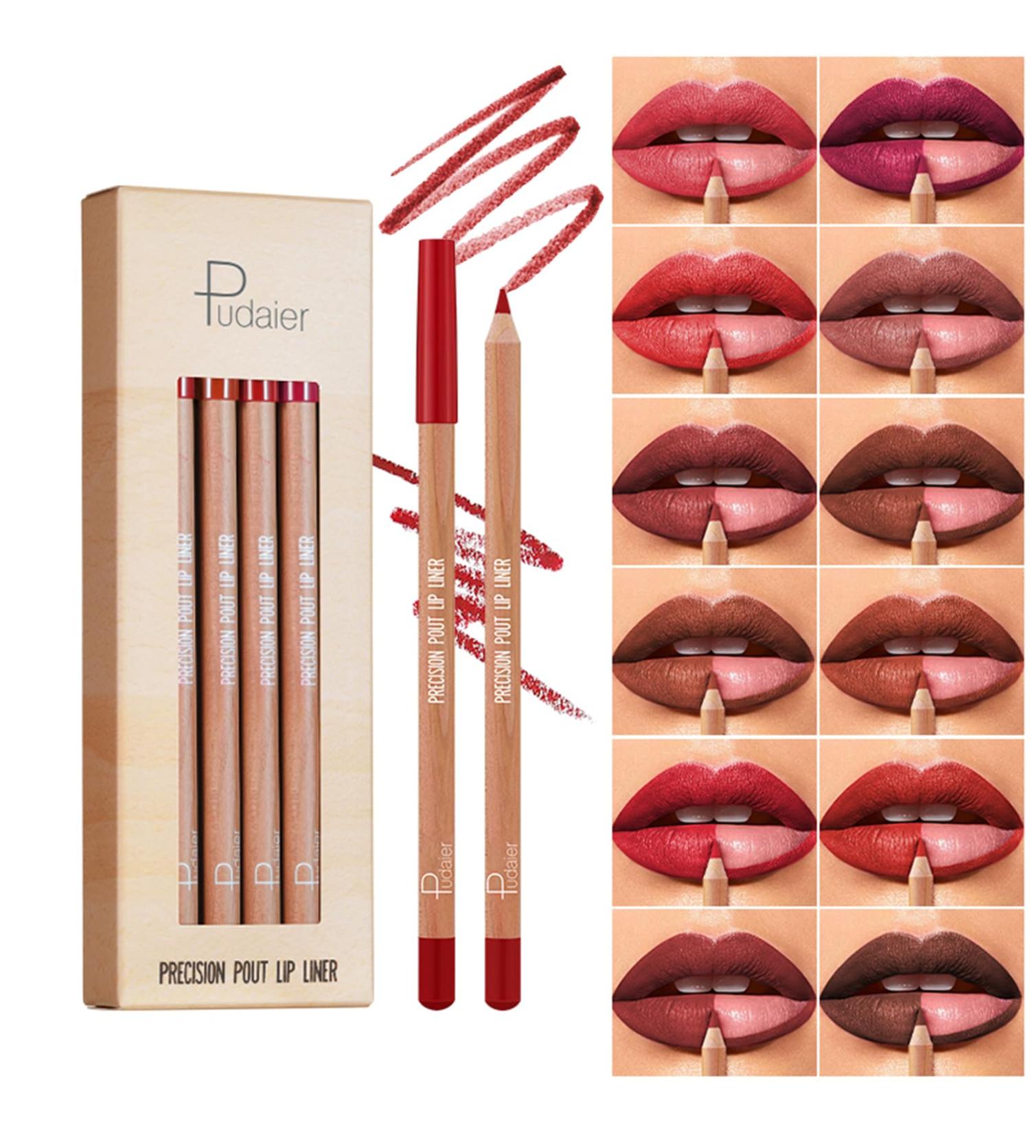 12 Colors Matte Lip Liner Pens Set - Moisturizing Long-Lasting & Non-Sticking Lip Makeup Pencils - Buy Online on SooperMarket.com