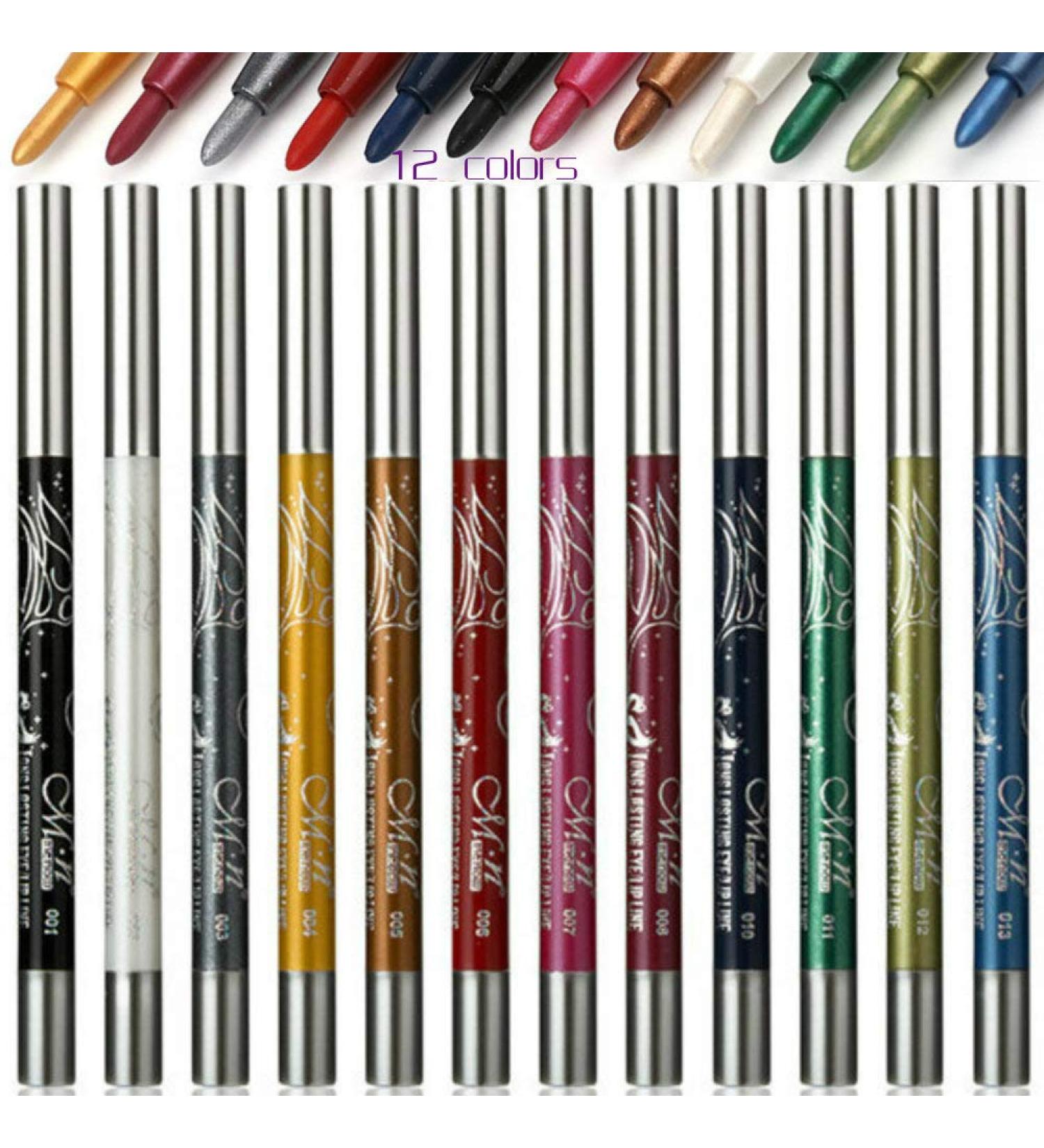KAIQIKAIXI 12 Color Waterproof Eye and Lip Makeup Pencil Set - Multifunctional Cosmetic Tool - Buy Online on SooperMarket.com