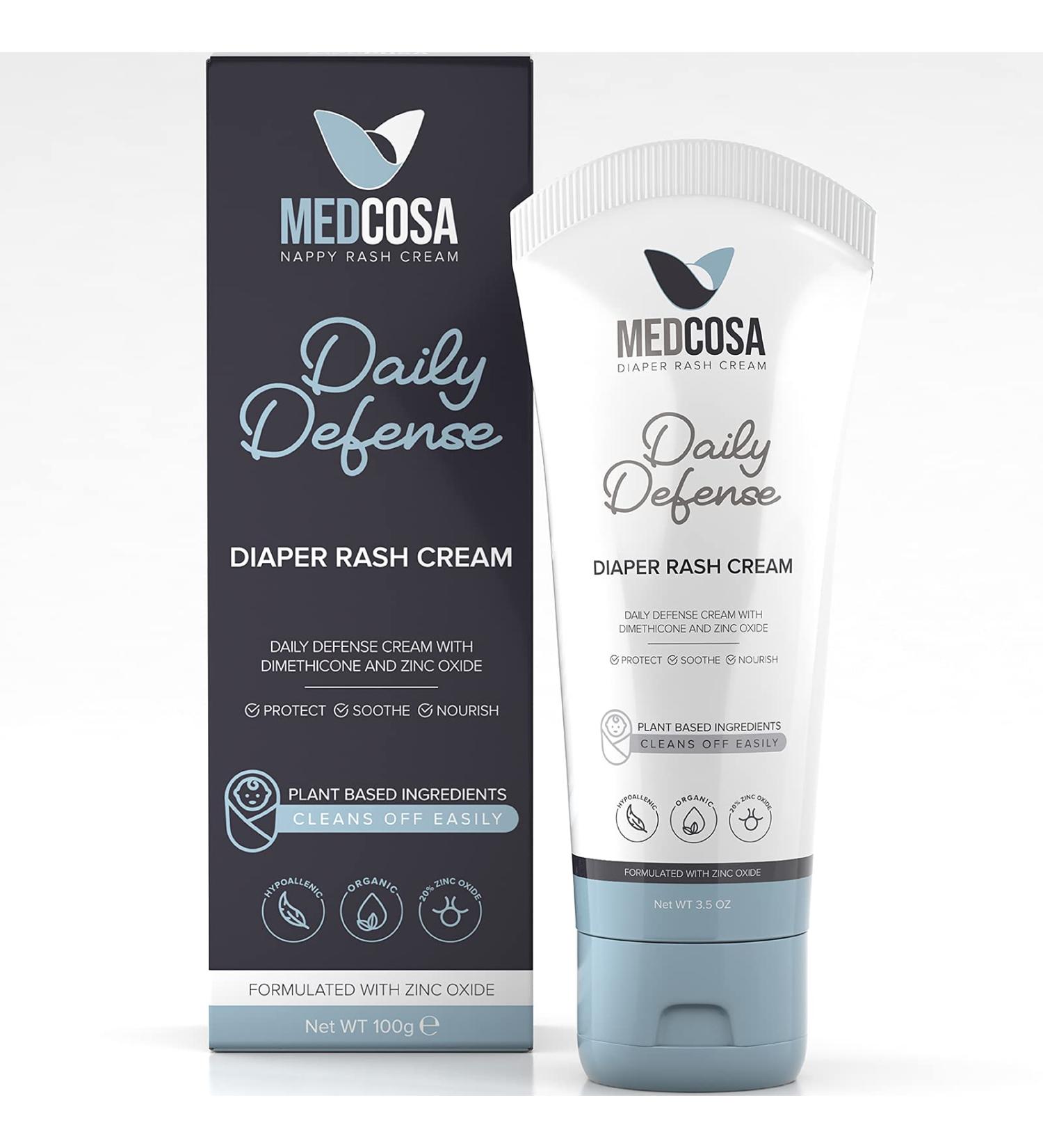 Medcosa Daily Defense Diaper Rash Cream - Zinc Oxide Moisturizing Barrier for Itching Relief | Quick Action & Protection (1 Pack) - International Shipping Available - Buy Online on SooperMarket.com