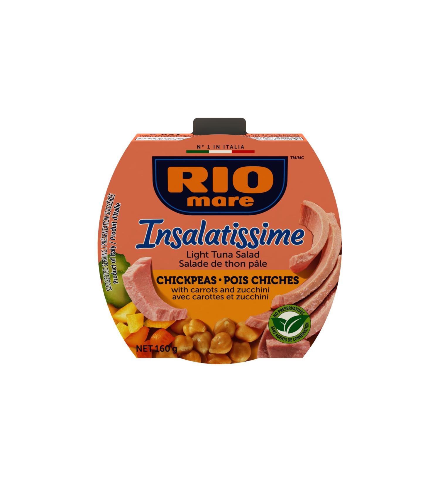 Rio Mare - Insalatissime Tuna Salad - Chickpeas & Light Tuna - Ready to eat Salad High in Protein No Preservatives 160g Chickpeas Salad - Buy Online on SooperMarket.com
