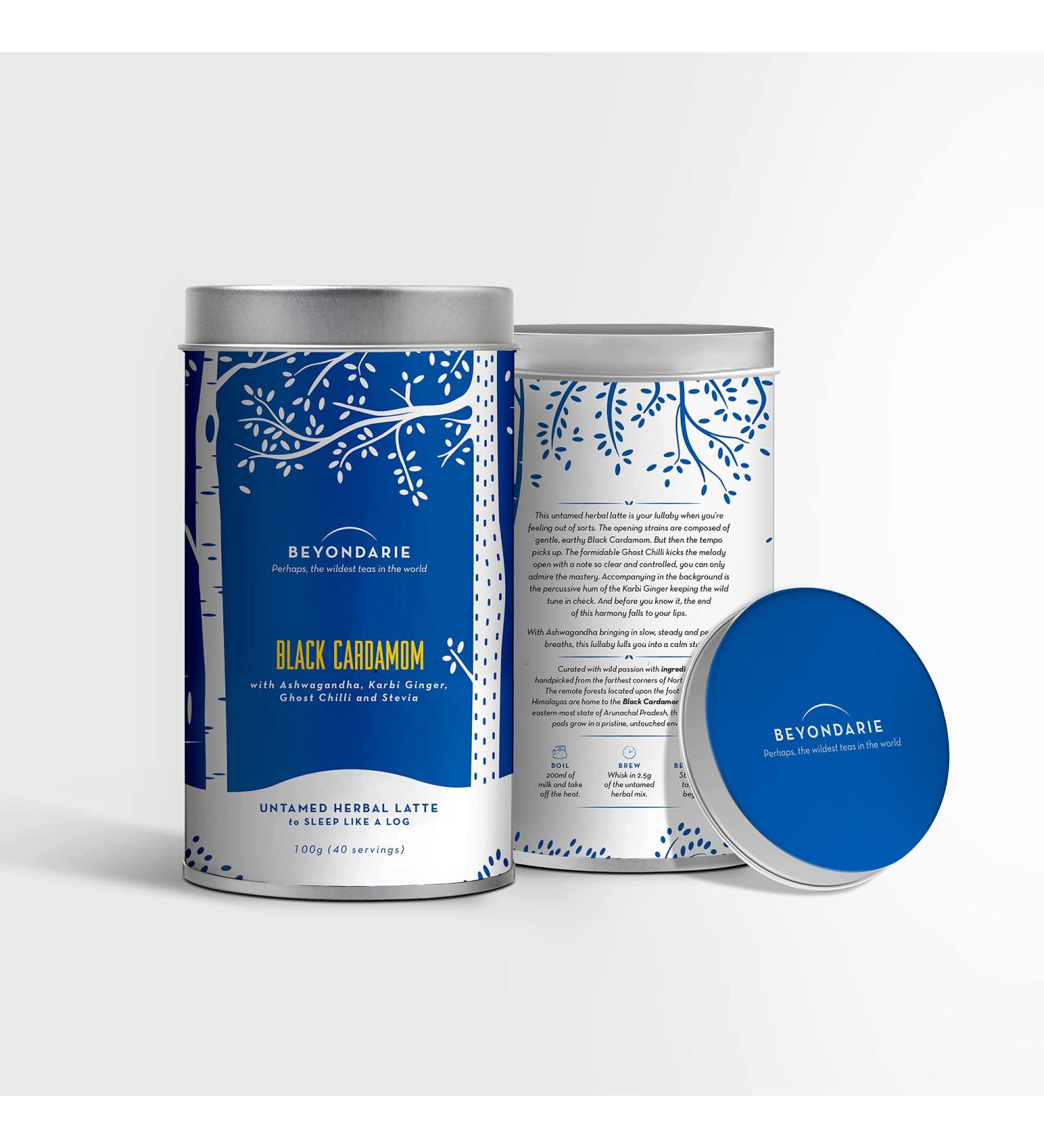 BEYONDARIE Cardamom Latte | Cardamom Mix Latte | Wild Latte | Herbal Latte | Cardamom Latte 100 g (Serves 40 Tea Cup) - Buy Online on SooperMarket.com