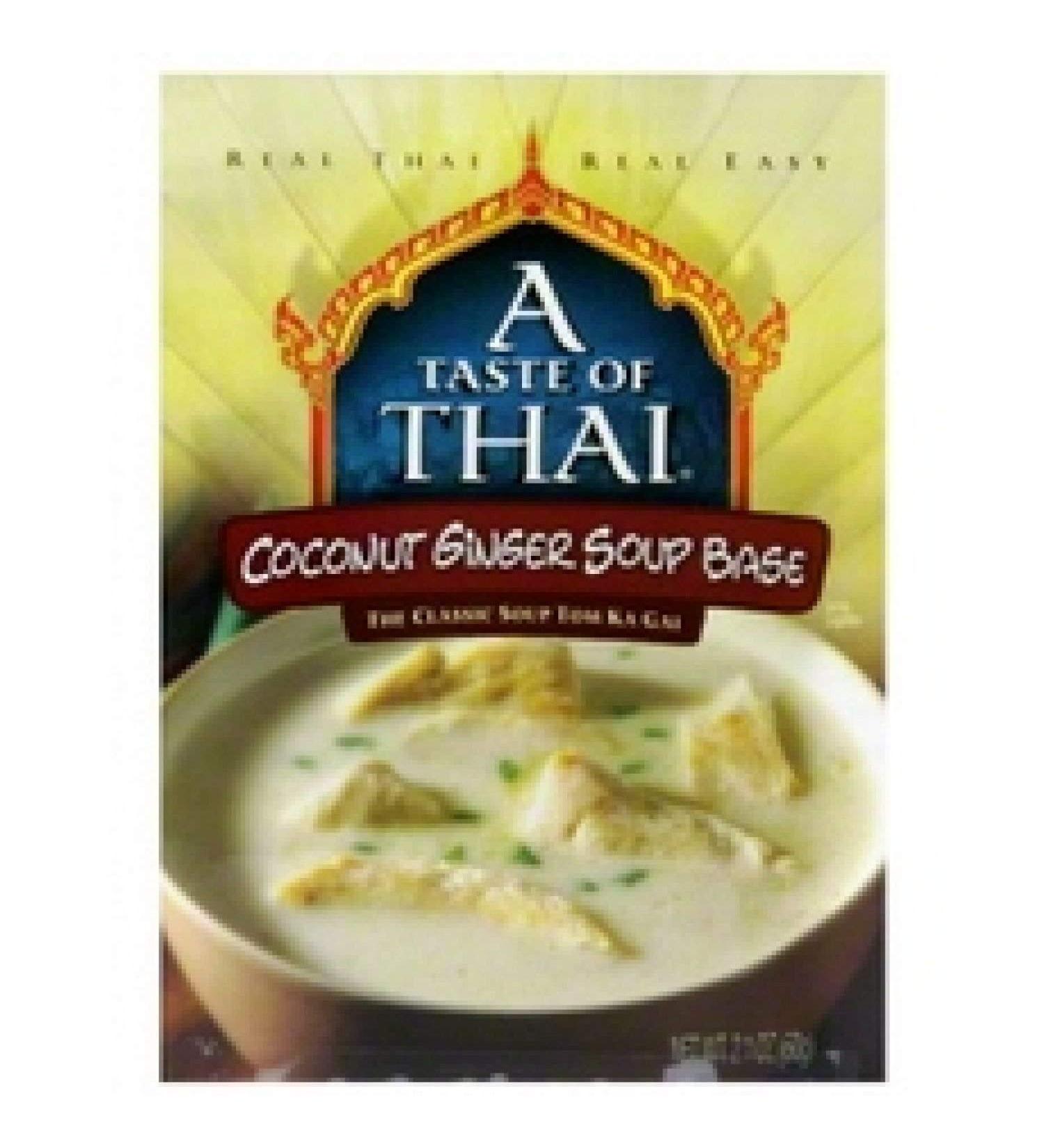A Taste of Thai Coconut Ginger Soup Base - 2oz Pack of 6 Ready-to-Use Mix | Flavored with Classic Thai Spices | Use as Rub Marinade or Dip | Non-GMO | Gluten-Free