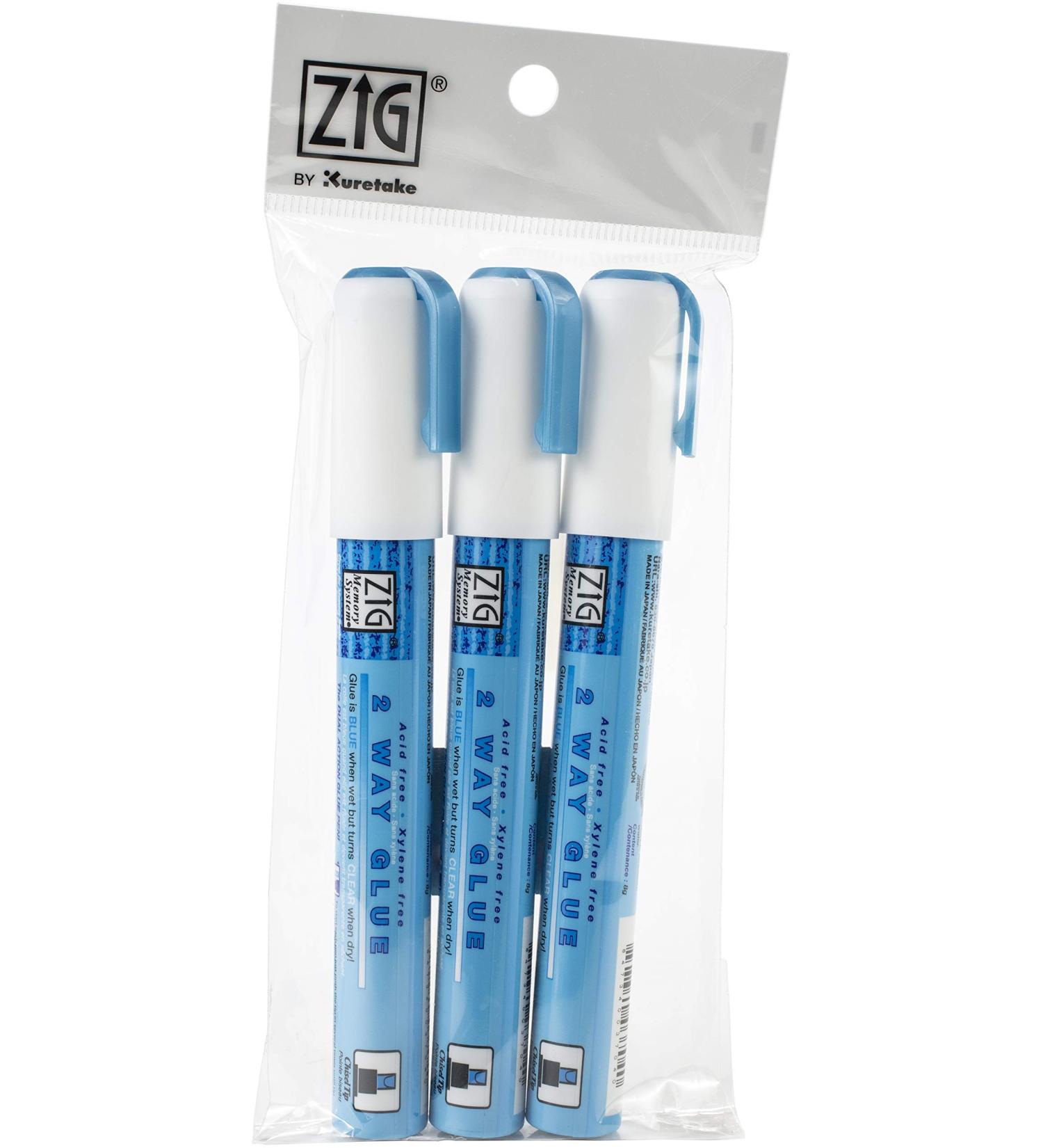 KURETAKE ZIG CORPORATION 2-Way Glue Pen 3P  Chisel Tip