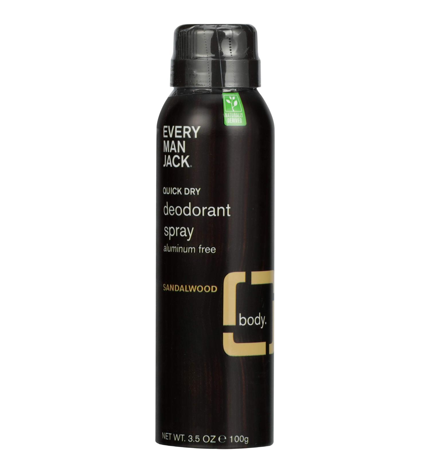 Every Man Jack Sandalwood Spray Deodorant 3.5 oz - Natural & Long-Lasting - Buy Online on SooperMarket.com