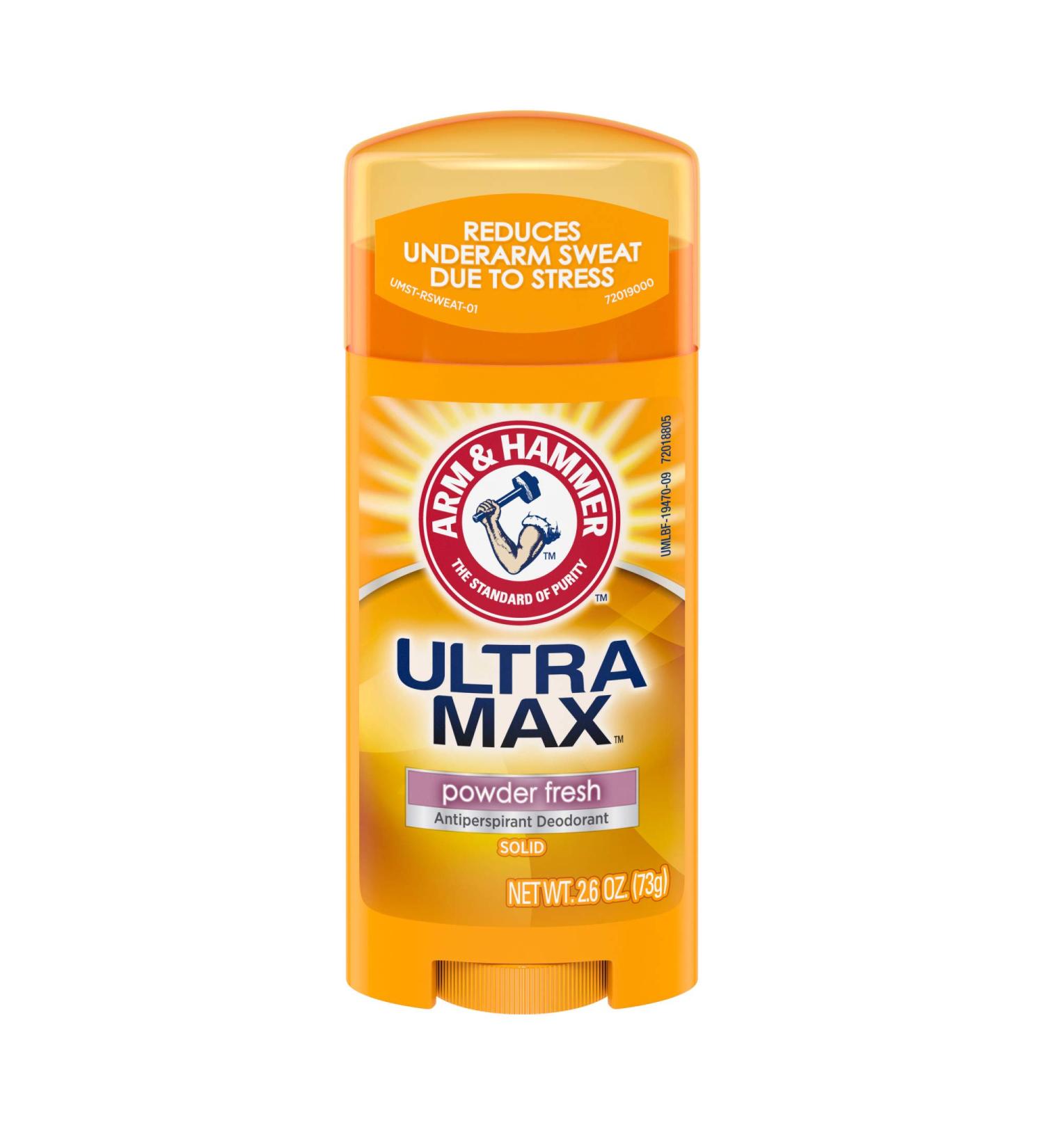 Arm & Hammer Ultra Max Antiperspirant Deodorant Powder Fresh Solid 2.6 oz - Pack of 6 - Buy Online on SooperMarket.com