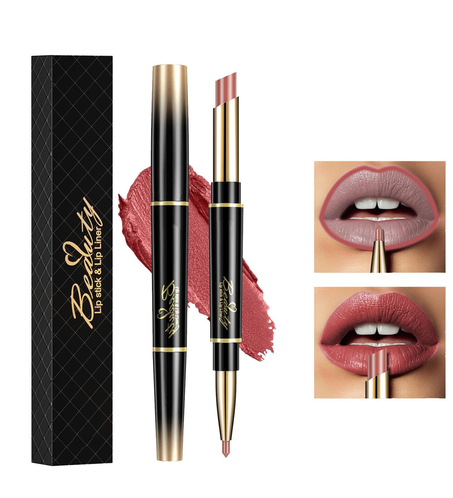ChaneeHann 2-in-1 Lipstick & Liner Set - Matte Lipstick & Lip Liner Pencil Waterproof - Shaping Lip Liner for Girls (07 Bean Paste) - Buy Online on SooperMarket.com