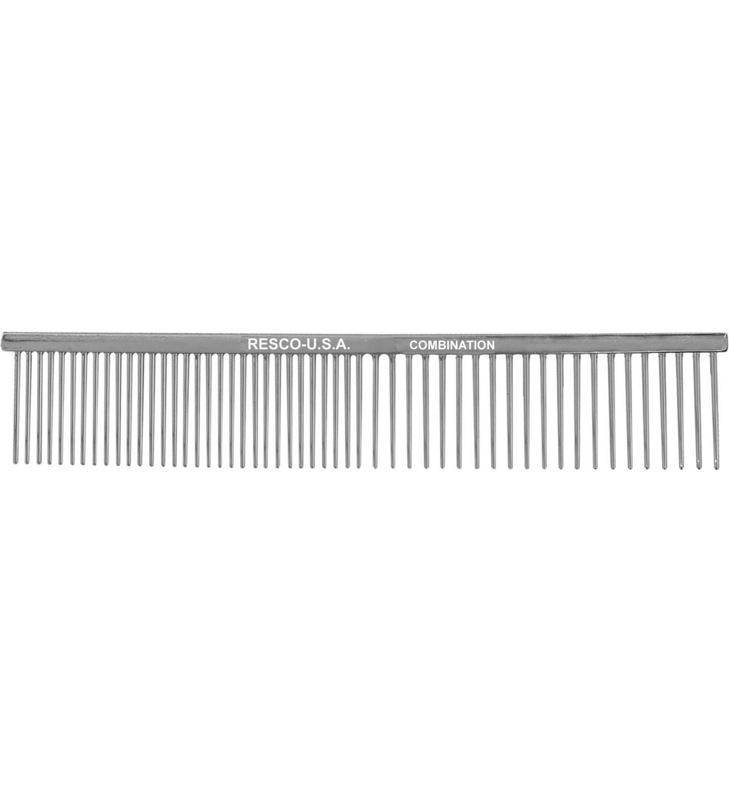 Resco US-Made Combination Comb for Dogs and Cats - Teeth/Medium-Coarse Spacing Nickel - Buy Online on SooperMarket.com