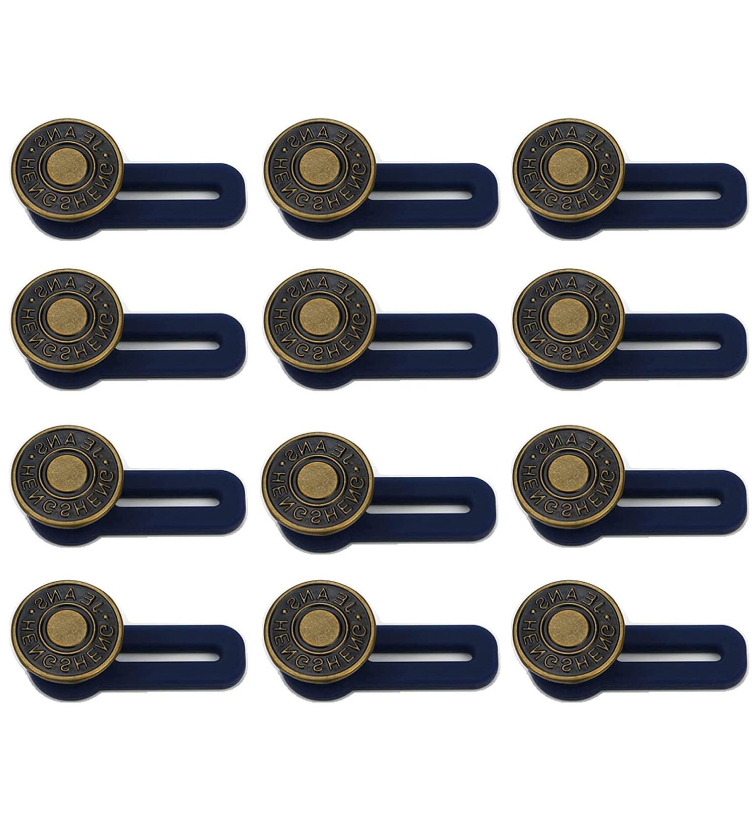 YANGWEN 12 Pcs Button Waist Extender for Jeans - Elastic Button Extension for Pants, Trousers - Adjustable Waistband Expander - Buy Online on SooperMarket.com