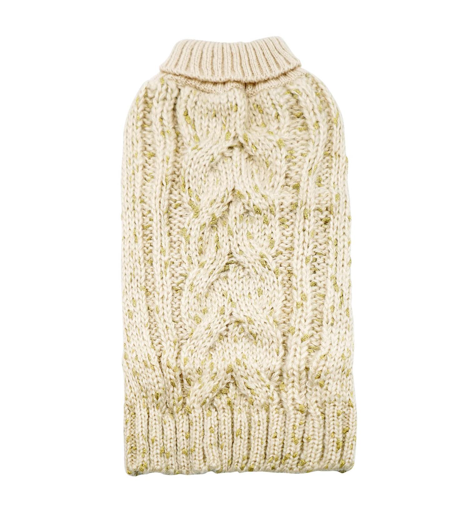 KYEESE Turtleneck Dog Sweater XX-Large Beige - Golden Yarn Knitwear for Warmth in Fall & Winter - Buy Online on SooperMarket.com