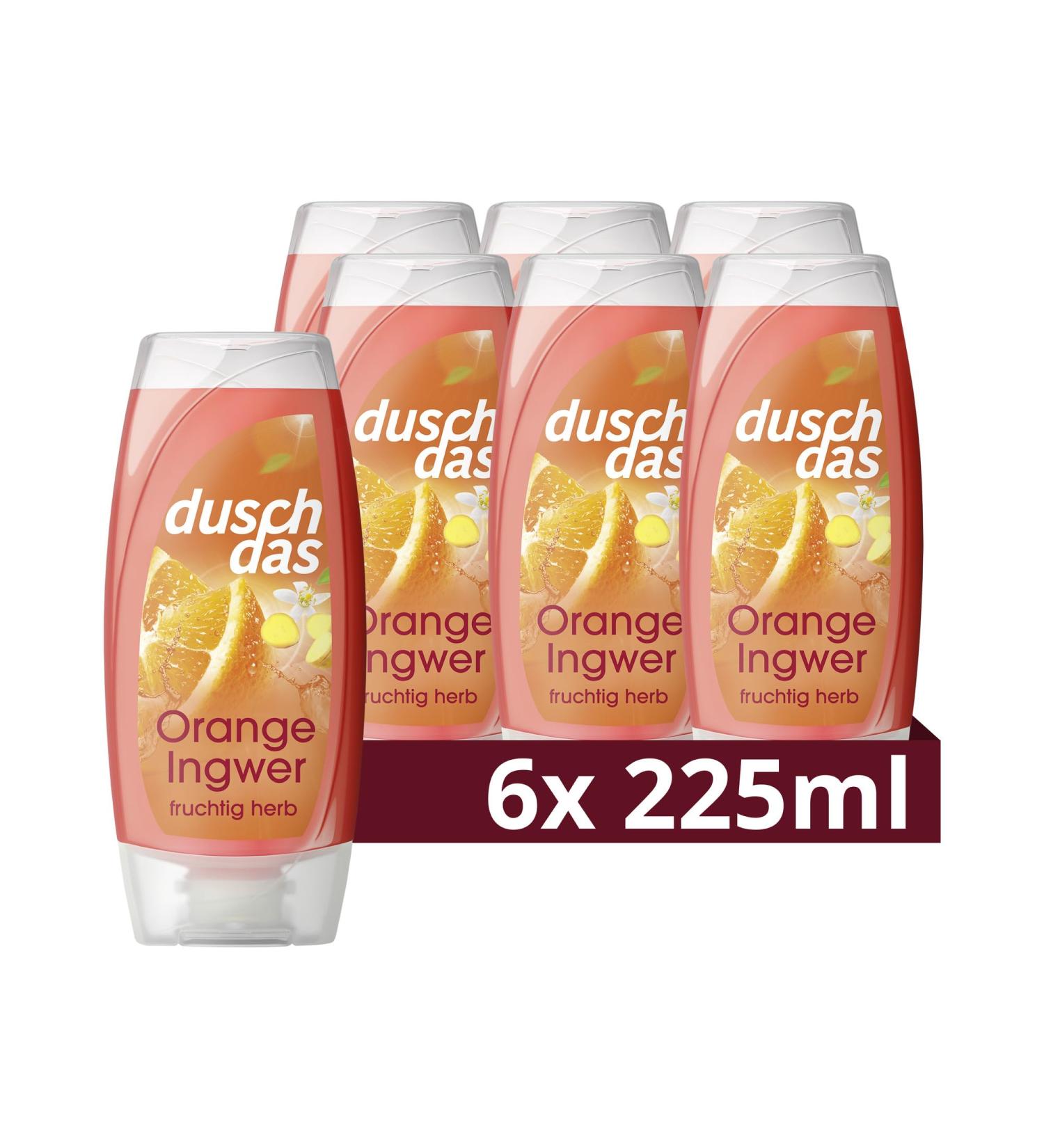 Duschdas Shower Gel Orange Ginger - 6 Pack (225 ml Each) | Refreshing Daily Shower Bath with Energizing Fragrance - Buy Online on SooperMarket.com