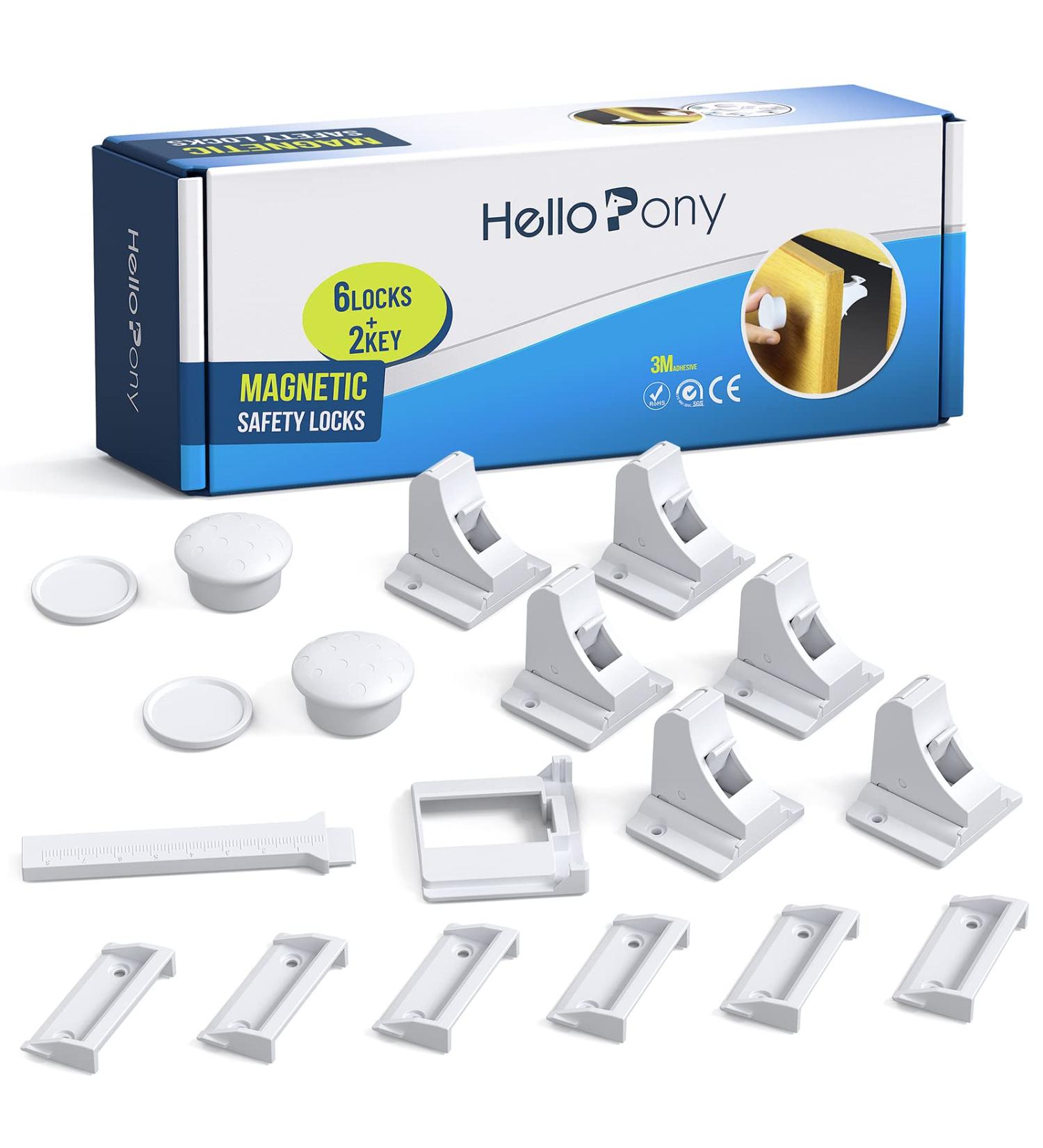 Improved Magnetic Cabinet Locks - Child Safety Locks (6 Locks & 2 Keys) | No Drilling Required | Secure Your Home - Buy Online on SooperMarket.com