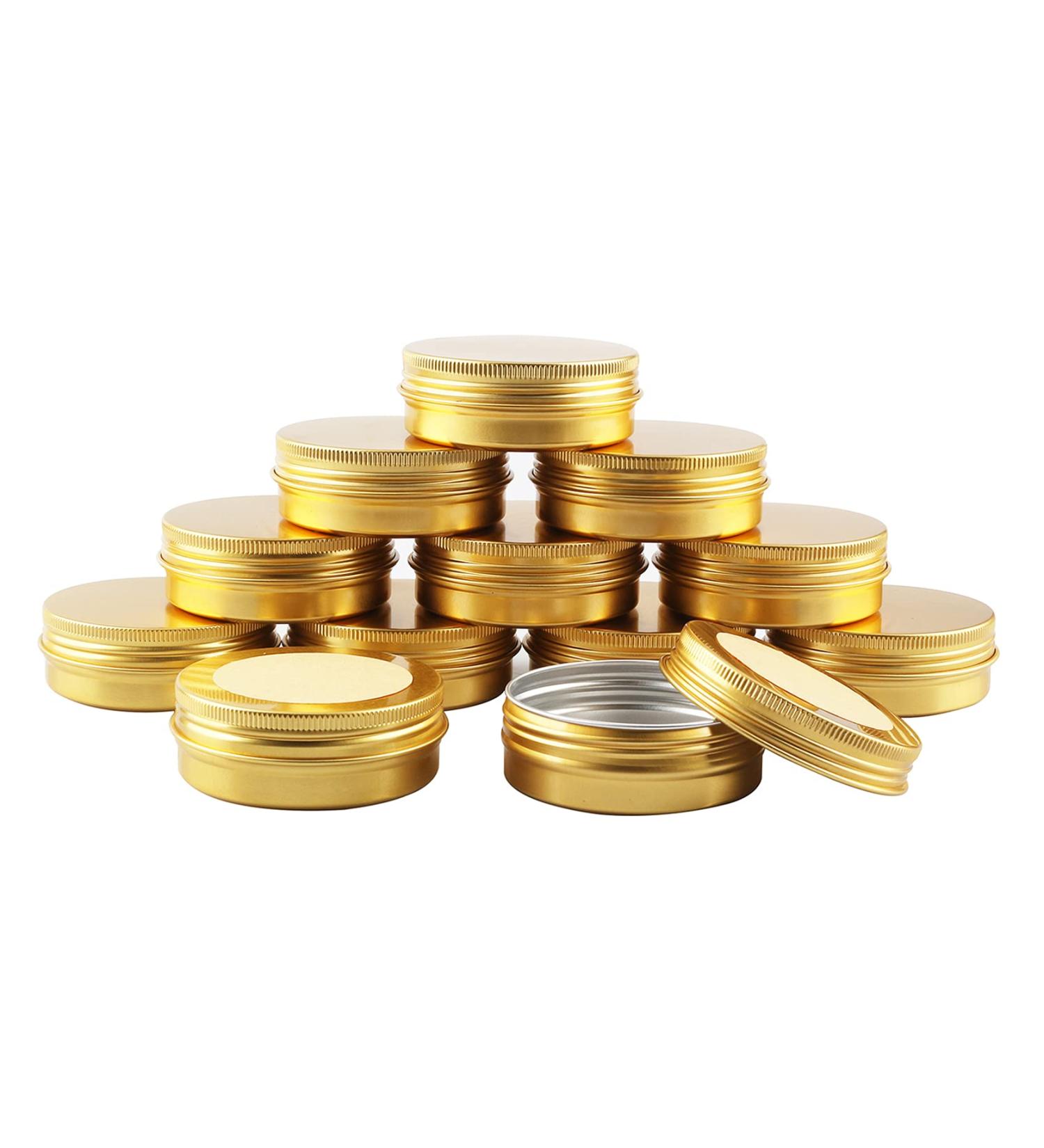 Buy Basic Packing 24 Pieces 60ml Gold Aluminum Jars with Screw Caps - Ideal for Cosmetics & DIY Projects - Buy Online on SooperMarket.com