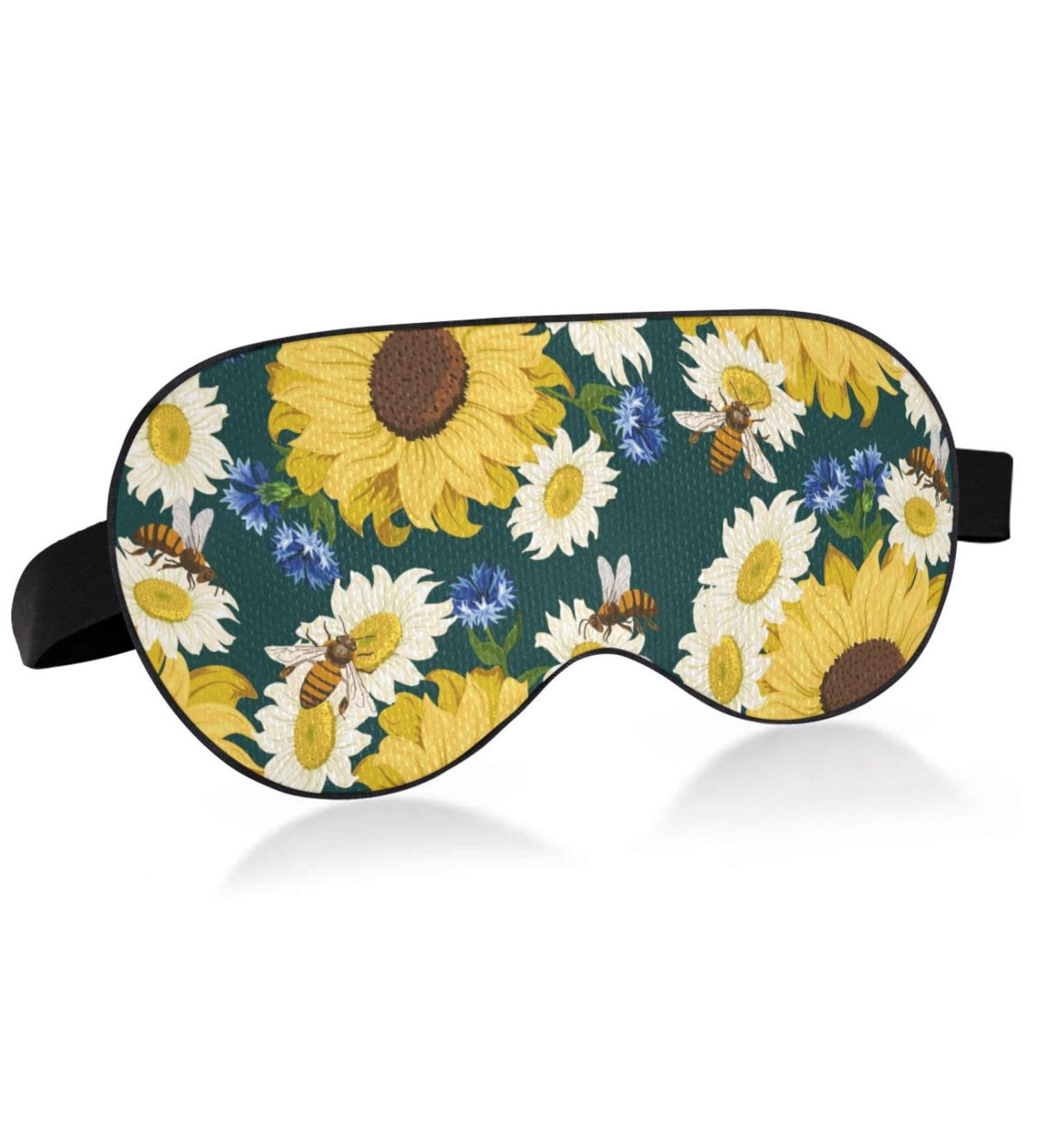 Haskirky Light Blocking Eye Mask for Adults - Adjustable, Breathable, Perfect for Travel, Yoga, and Deep Sleep - Sunflower Animals Design - Buy Online on SooperMarket.com