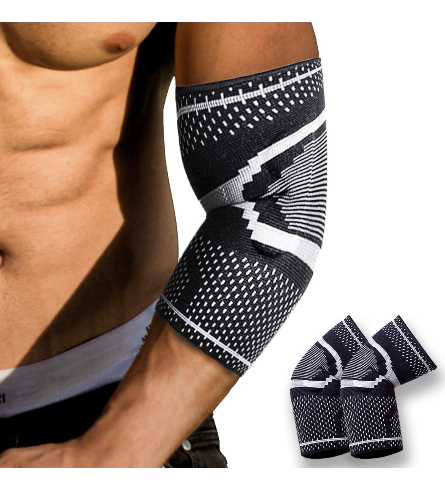 GIRYES Elbow Support Sleeve 2 Piece Set for Tennis & Golfer's Elbow - Compression Brace for Arthritis, Tendonitis & Joint Pain - Moisture-Wicking, Non-Slip Design (Black, S) - Buy Online on SooperMarket.com