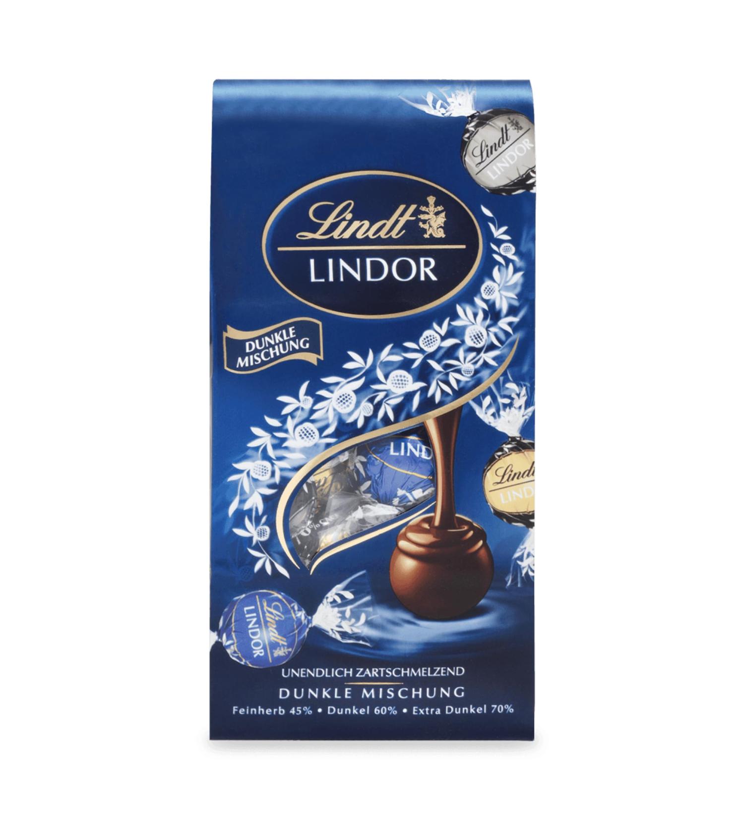 Lindt Lindor Dark Chocolate Mix | 4 x 136g Bags | Gourmet Praline Gift | Dark 60% & 70% Fillings - International Shipping Available - Buy Online on SooperMarket.com