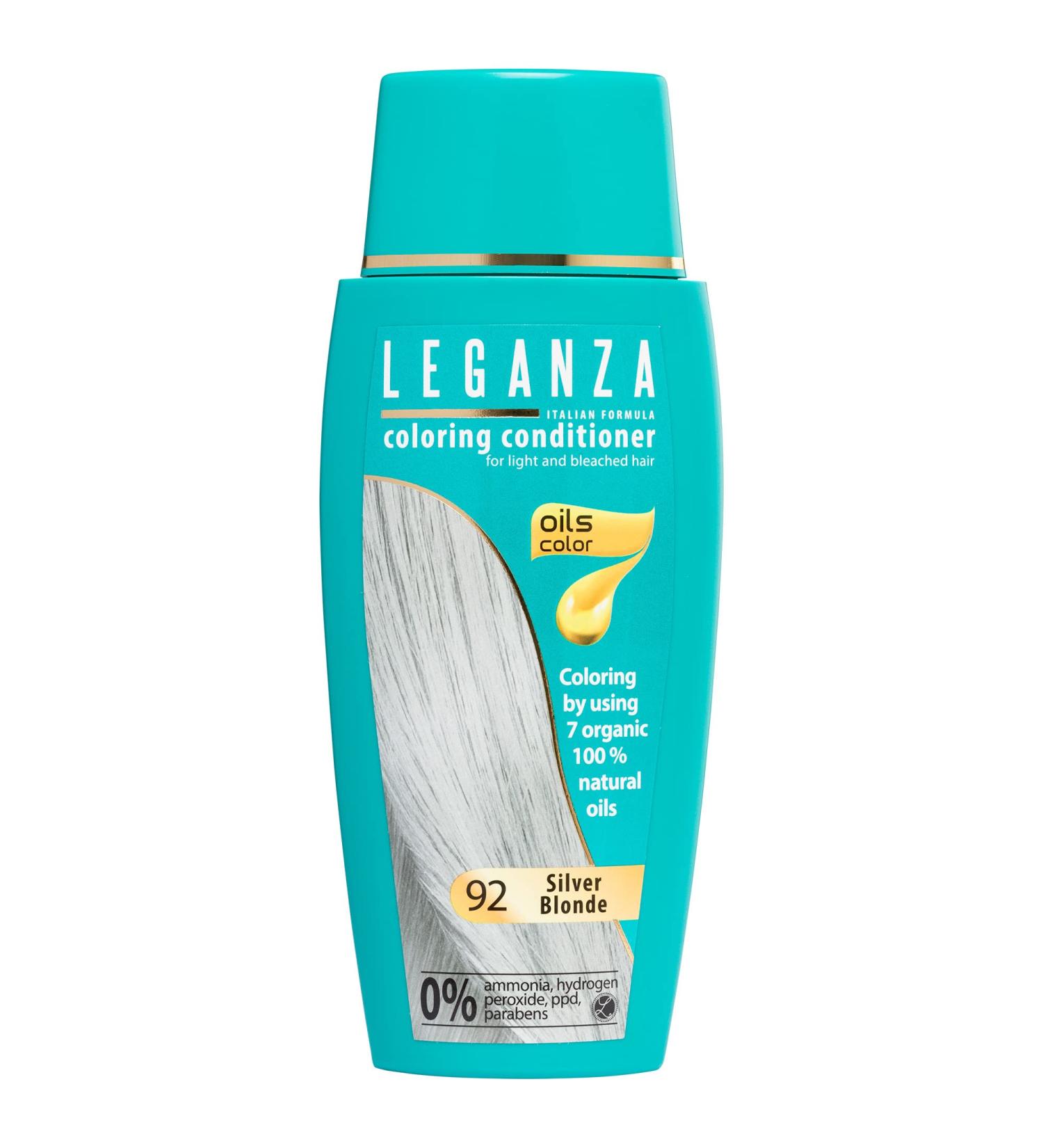 Leganza Hair Coloring Conditioner Silver Blonde N 92 | 7 Natural Oils | Ammonia PPD Paraben Free | 150ml - Buy Online on SooperMarket.com